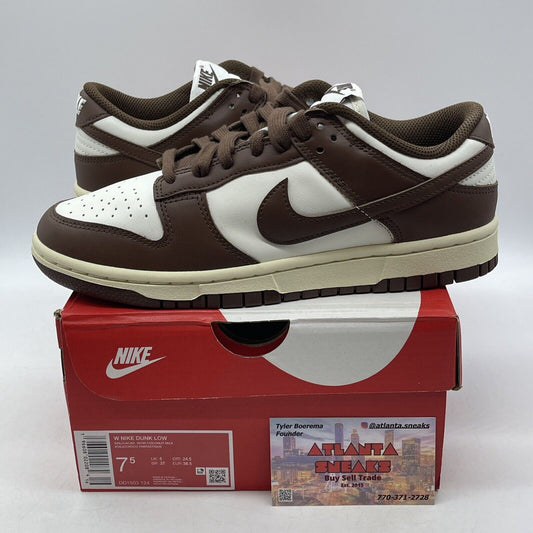 Size 7.5 - Nike Dunk Low Cacao Wow Brown White Leather (DD1503-124)