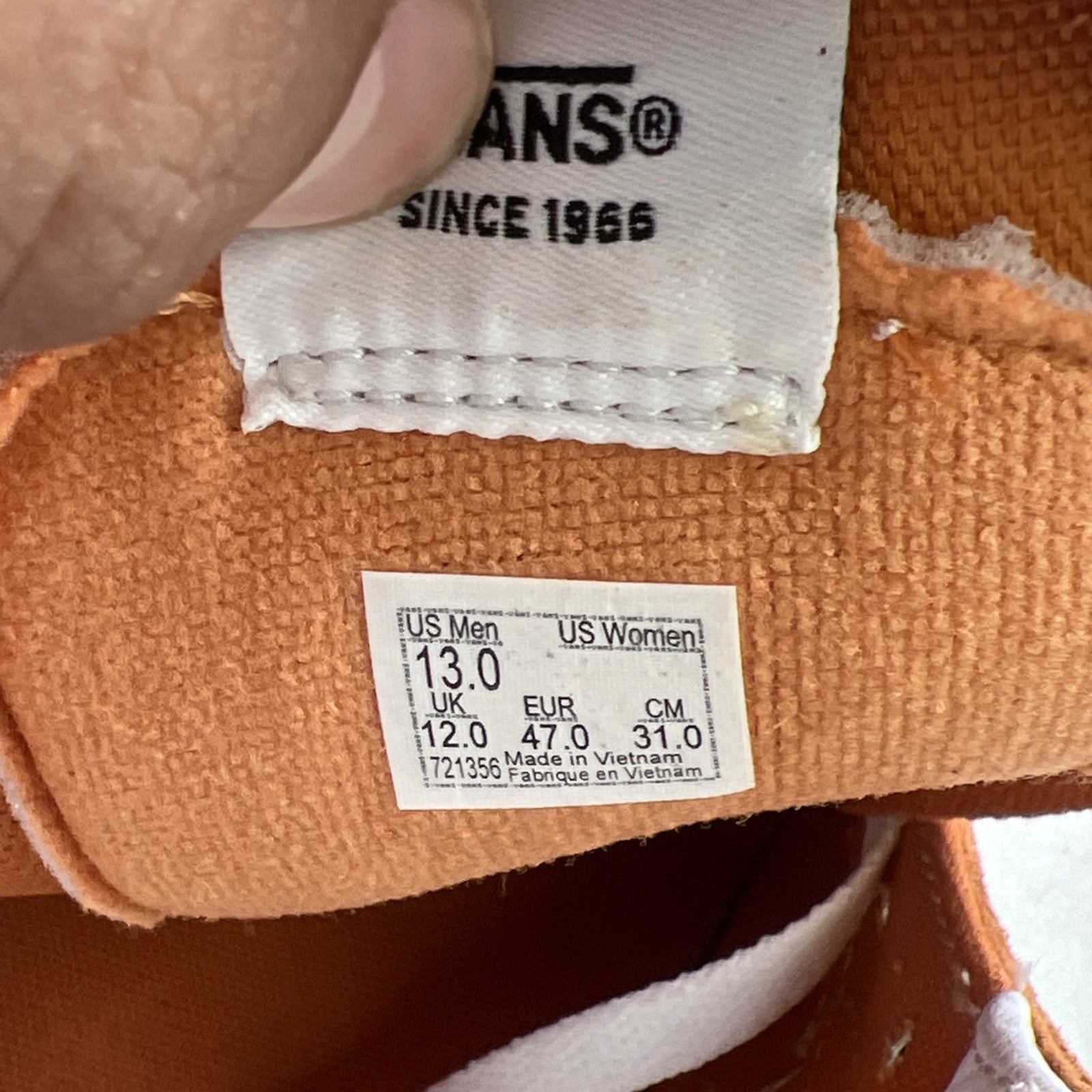 Size 13 - Vans Sk8- High Retro Sport - Apricot Buff (VN0A4U3CWZ5)