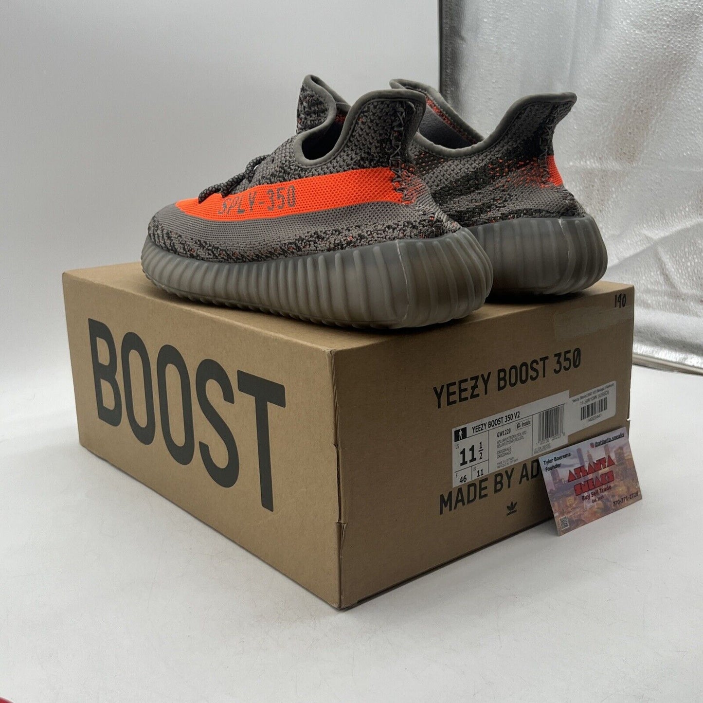 Size 11.5 - adidas Yeezy Boost 350 V2 Low Beluga Reflective Grey Orange (GW1229)