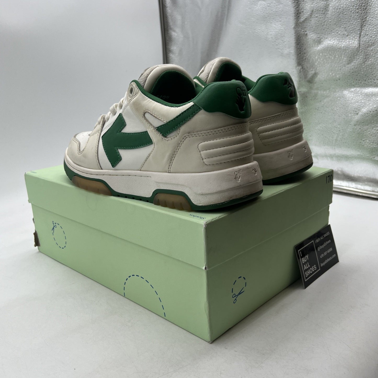Size 42 - Off-White Virgil Out Of Office OOO White/Green Sneakers