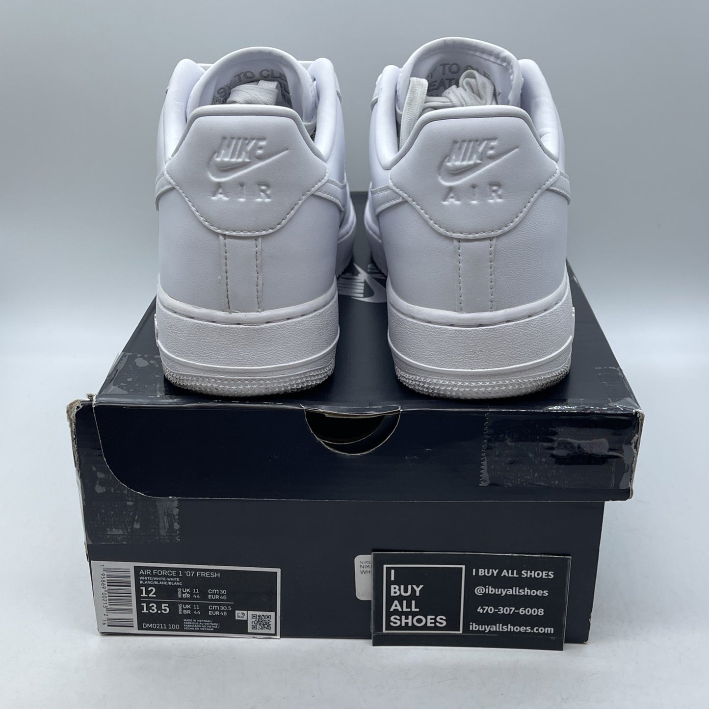 Size 12 - Nike Air Force 1 '07 Fresh White Leather (DM0211-100)