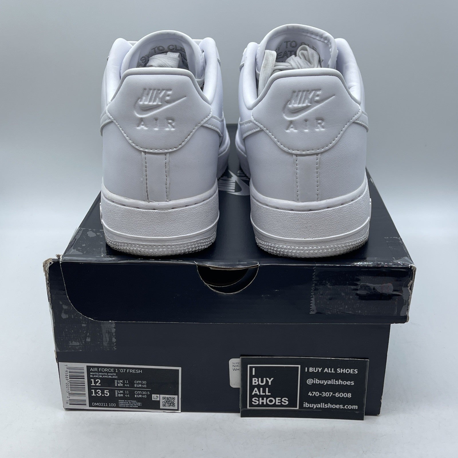 Size 12 - Nike Air Force 1 '07 Fresh White Leather (DM0211-100)