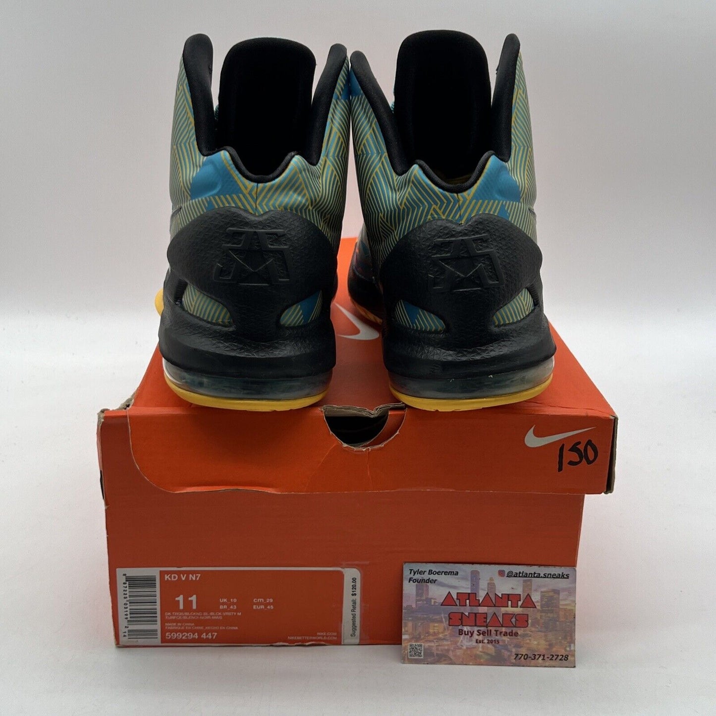 Size 11 - Nike KD 5 N7 - Yellow Blue Navy Black (599294-447)