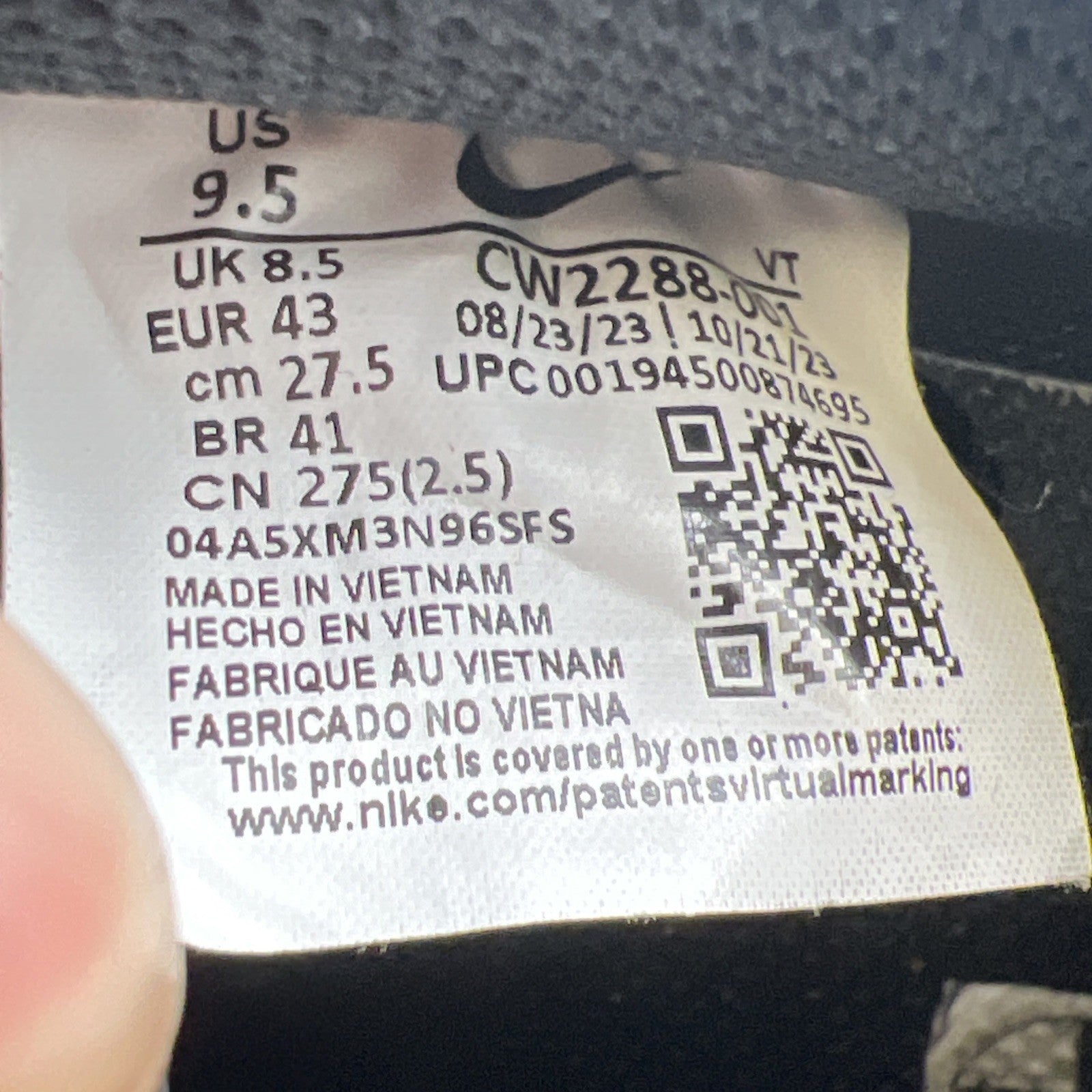 Size 9.5 - Nike Air Force 1 '07 Low Triple Black (CW2288-001)