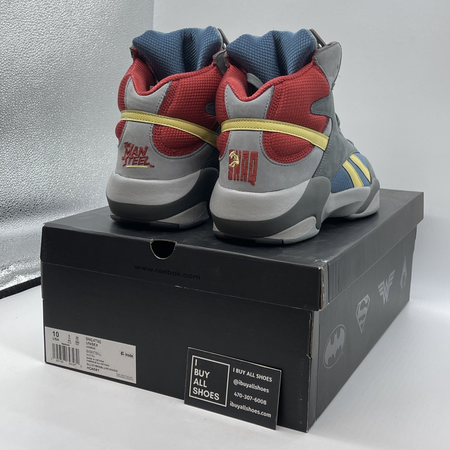 Size 10 - Reebok DC Comics x Shaq Attaq Man of Steel Suede Leather (HQ4587)