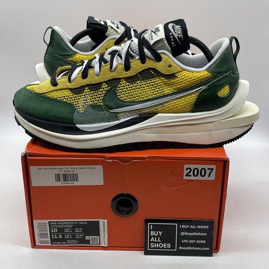 Size 10 - Nike sacai x VaporWaffle Tour Yellow Green Suede (CV1363-700)