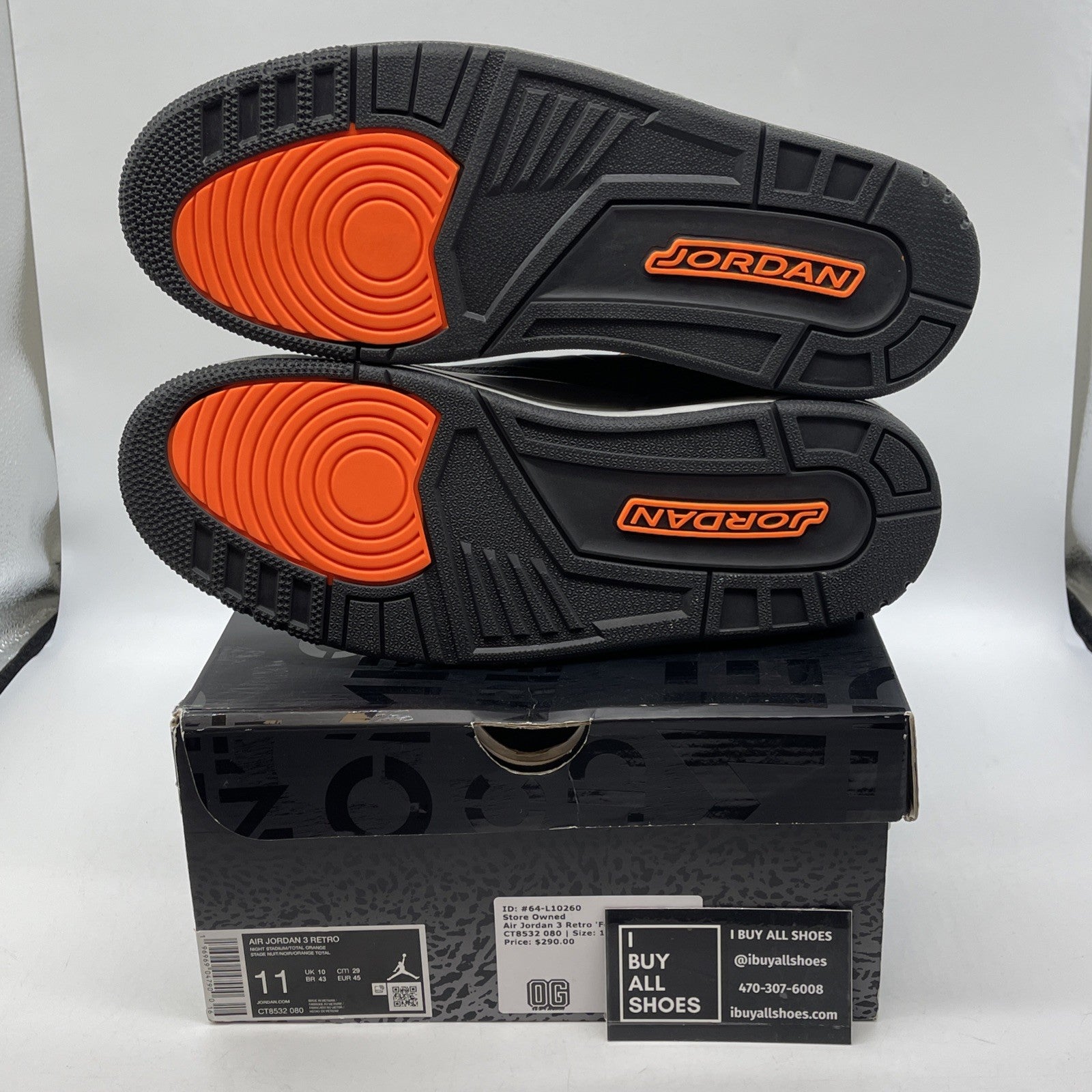Size 11 - Jordan 3 Retro 2023 Mid Fear Black Grey Orange Suede (CT8532-080)