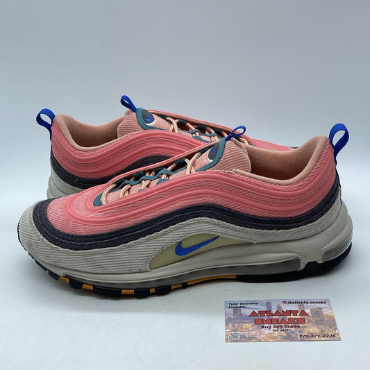 Size 12 - Nike Air Max 97 Corduroy Pack - Pink Grey Blue Suede (CQ7512-046)