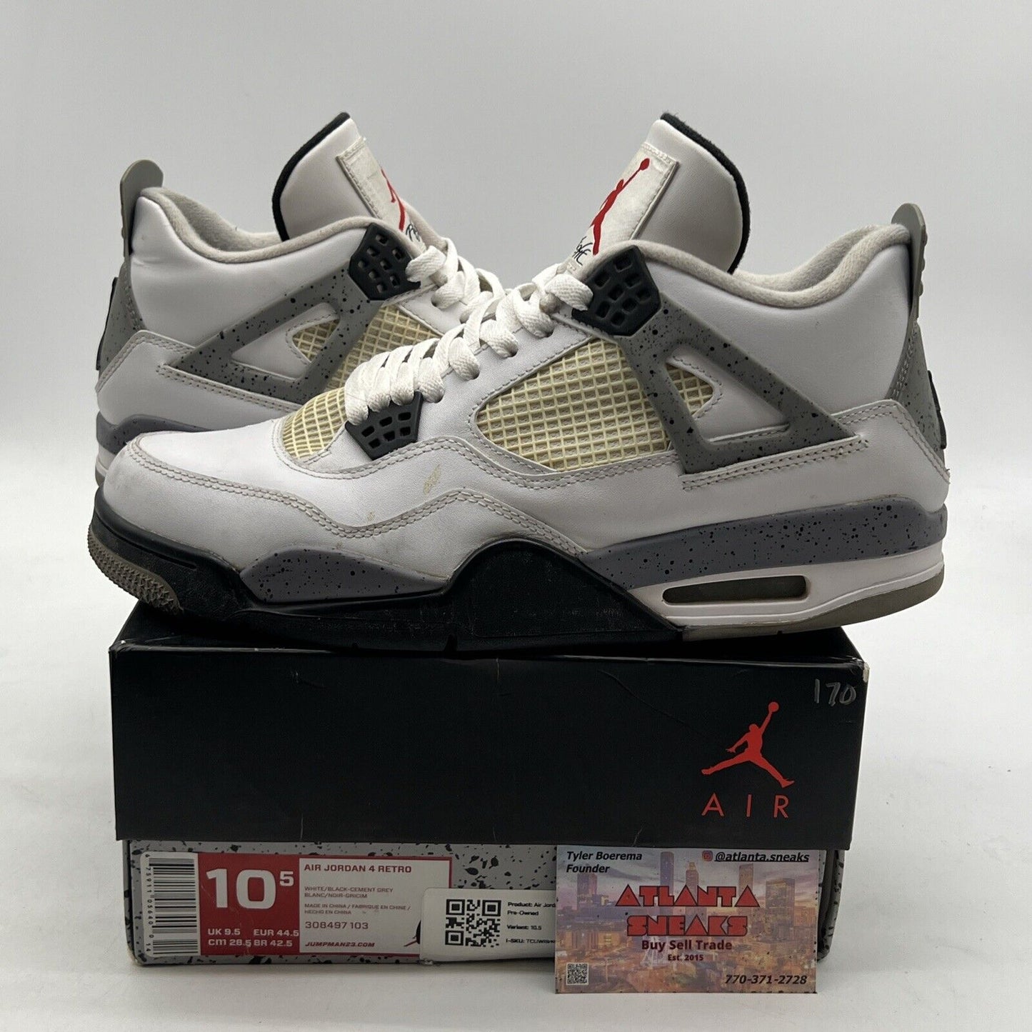 Size 10.5 - Air Jordan 4 Retro Cement 2012 (308497-103)