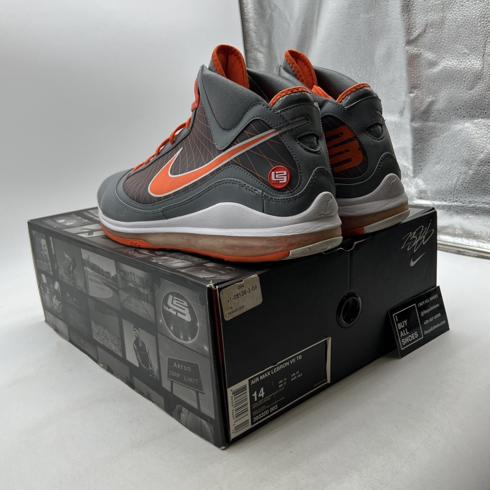 Size 14 - Nike Air Max LeBron 7 TB Orange Blaze (393320-003)