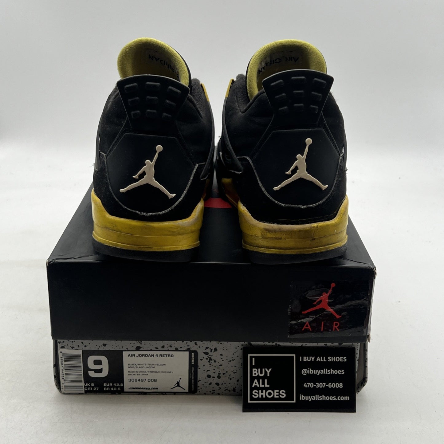 Size 9 - Air Jordan 4 Retro Low Thunder (308497-008)
