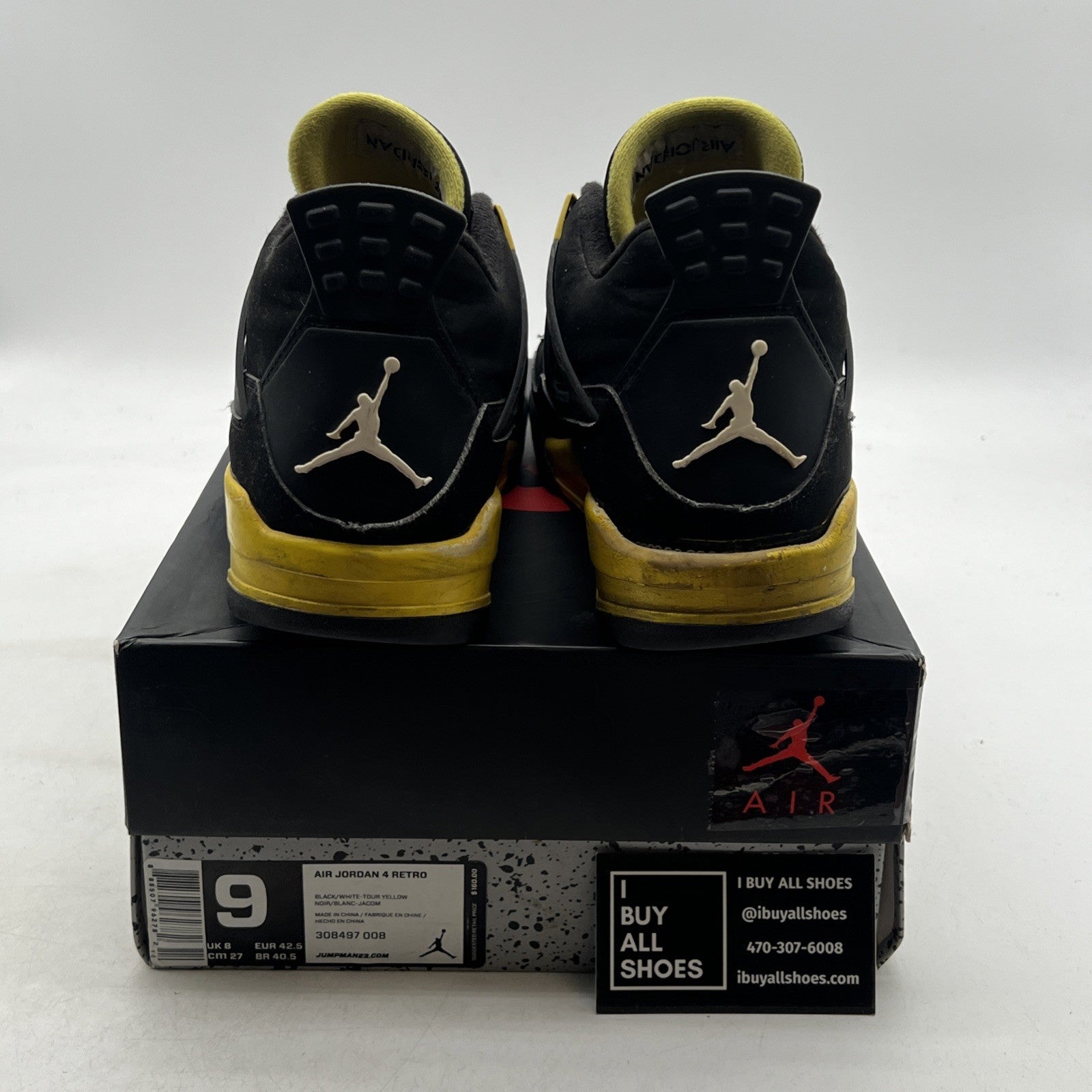 Size 9 - Air Jordan 4 Retro Low Thunder (308497-008)