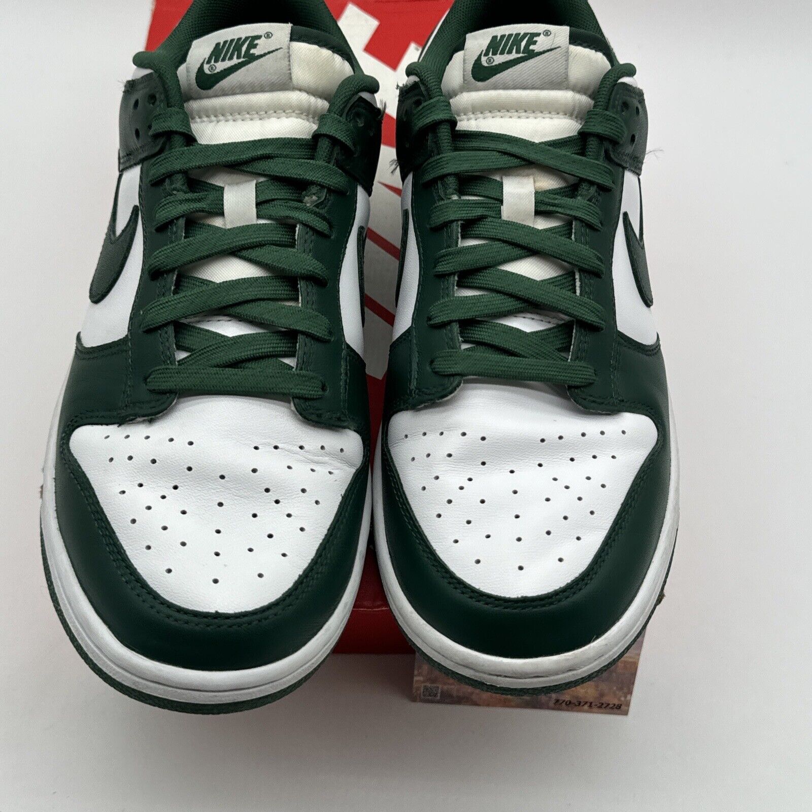 Size 9 - Nike Dunk Low Michigan State Green White Leather Forest Dark Green Og