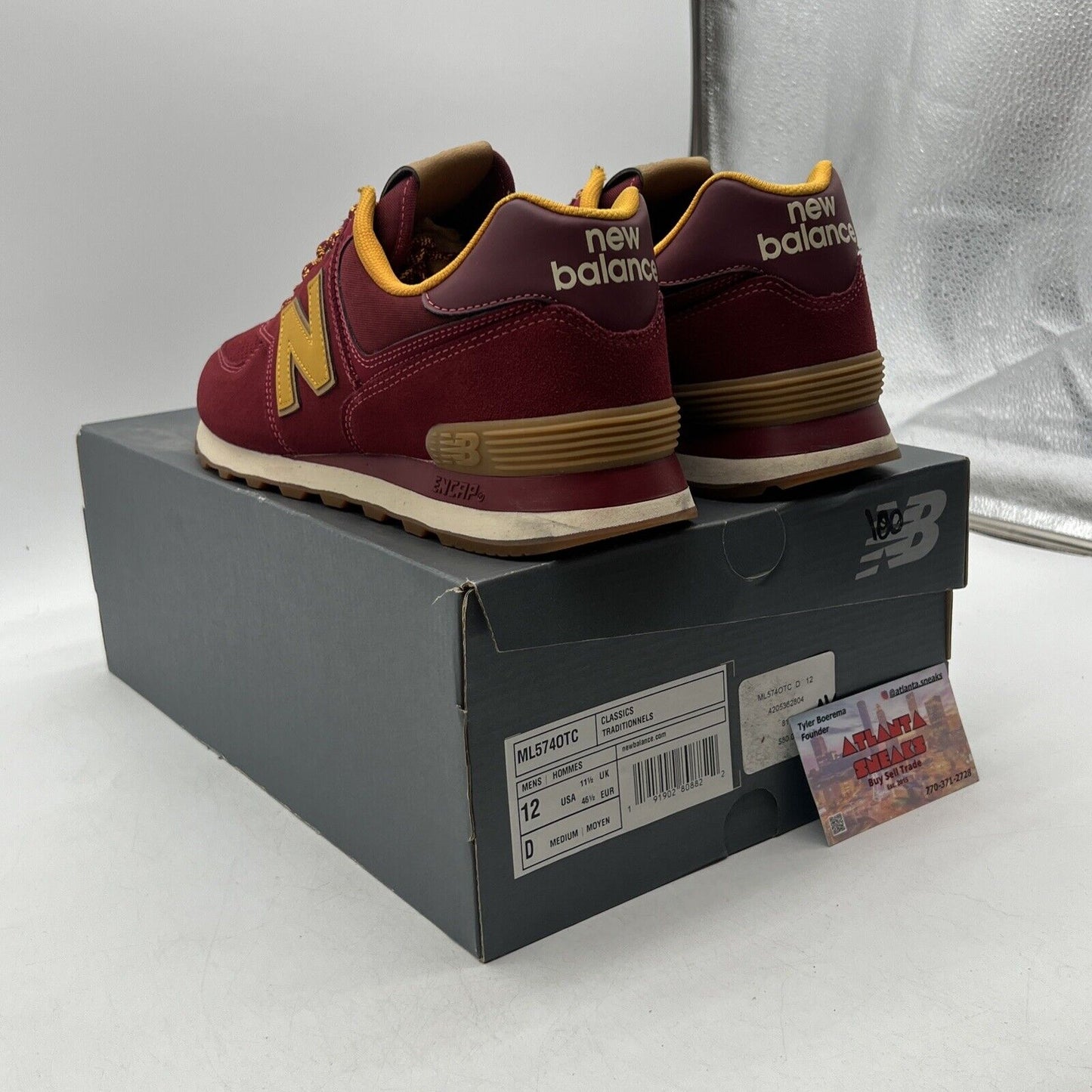 Size 13 - New Balance 574 Outdoor Pack - Burgundy Yellow Suede (ML574OTC)