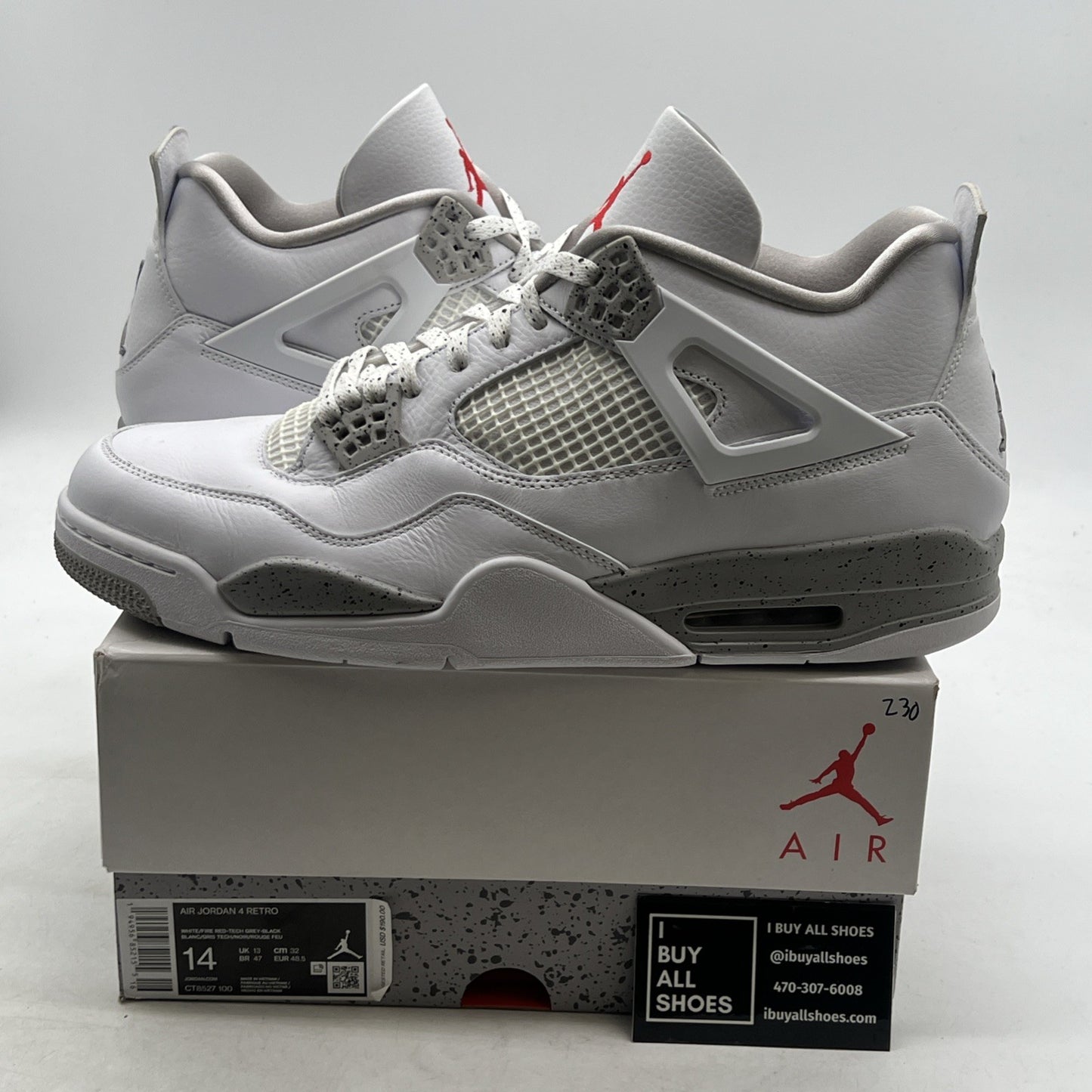 Size 14 - Air Jordan 4 Retro Mid White Oreo (CT8527-100)