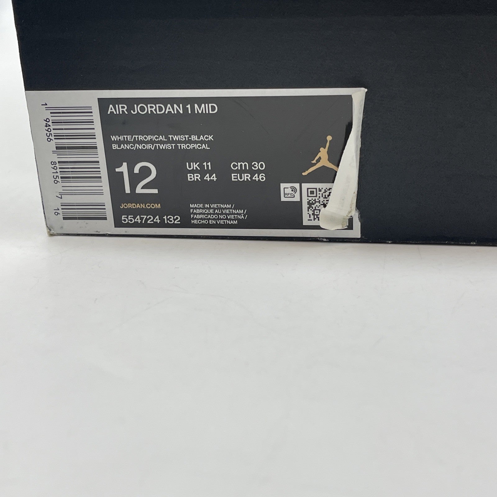 Size 12 - Air Jordan 1 Mid Tropical Twist Blue Black Leather (554724-132)