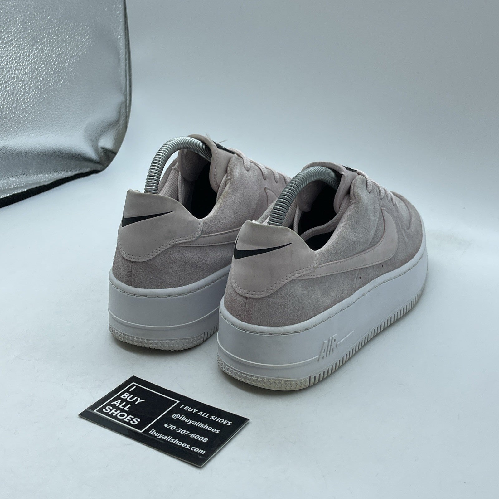 Size 9W - Nike Air Force 1 Sage Low Barely Rose Pink Black Suede (AR5339-604)