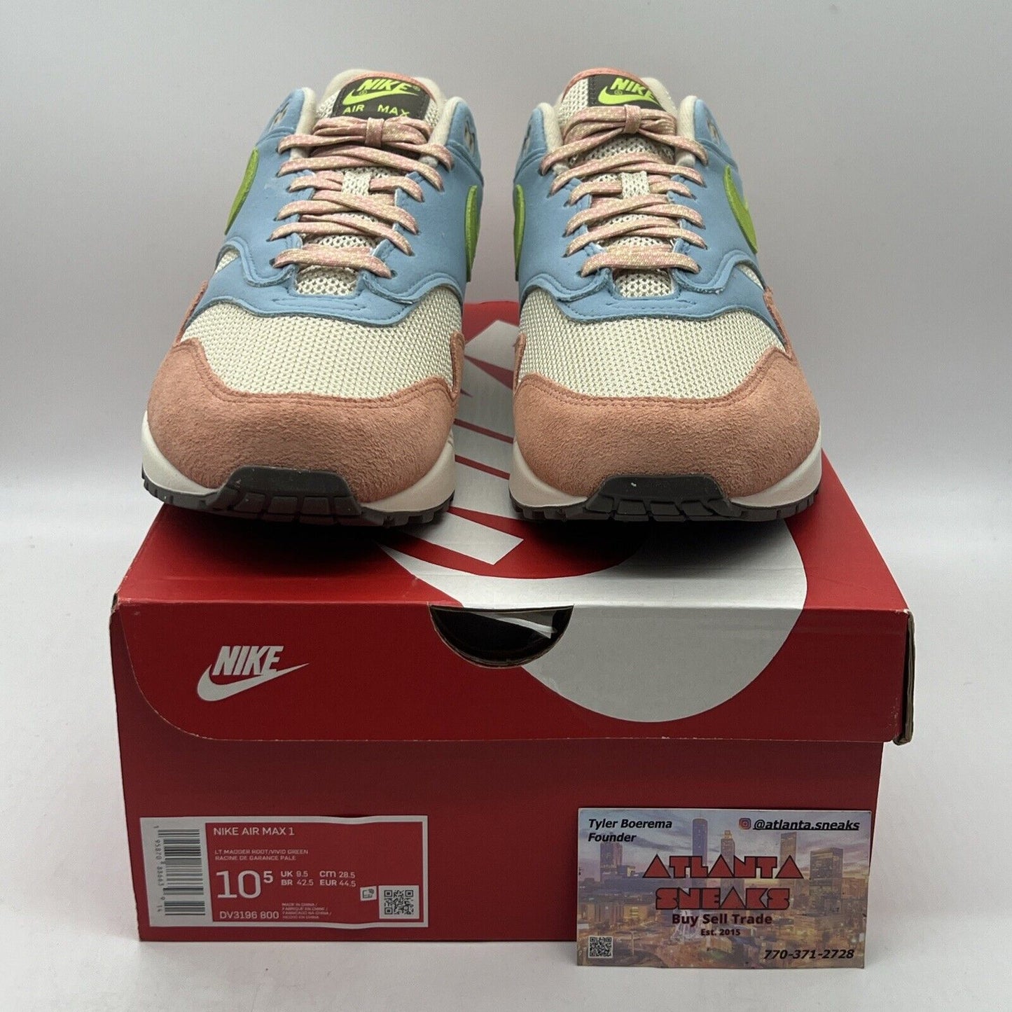 Size 10.5 - Nike Air Max 1 Light Madder Root 2022 Brand New Og All