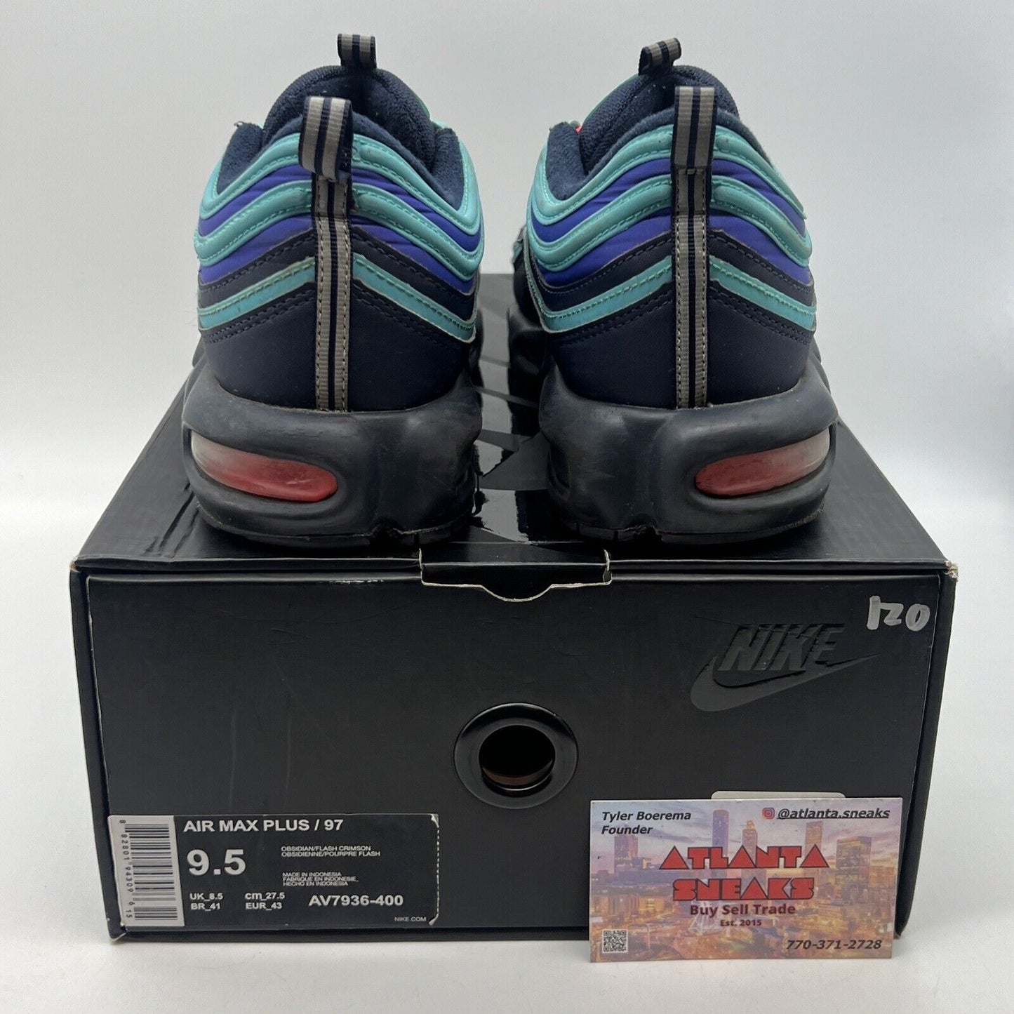 Size 9.5 - Nike Air Max Plus/97 Discover Your Air Aqua Navy (AV7936-400)