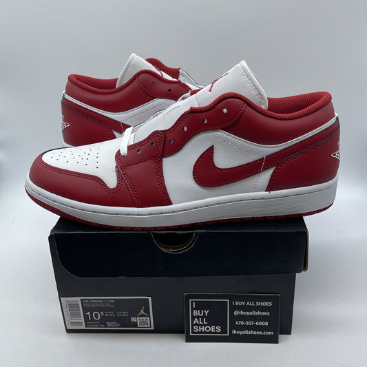Size 10.5 - Air Jordan 1 Low New Beginnings Red White Leather (553558-166)
