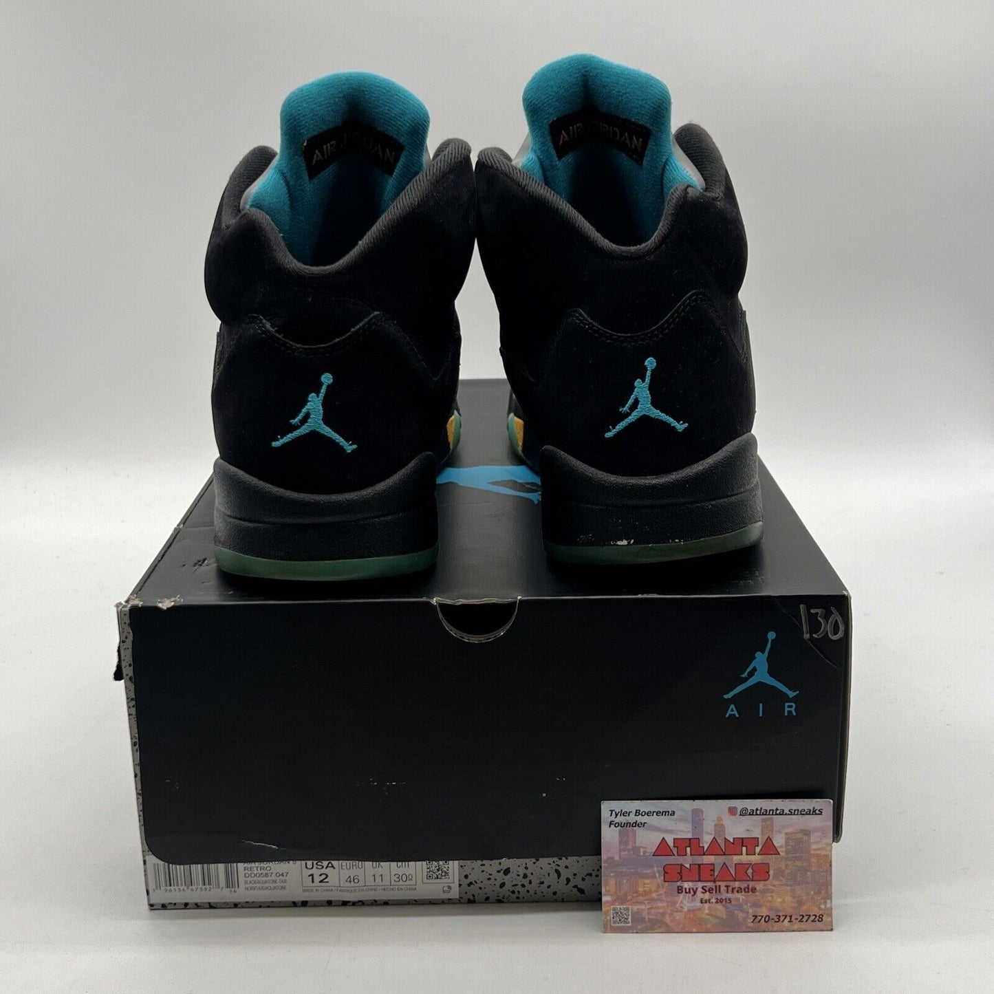 Size 12 - Jordan 5 Retro Mid Aqua Yellow Suede Blue (DD0587-047)