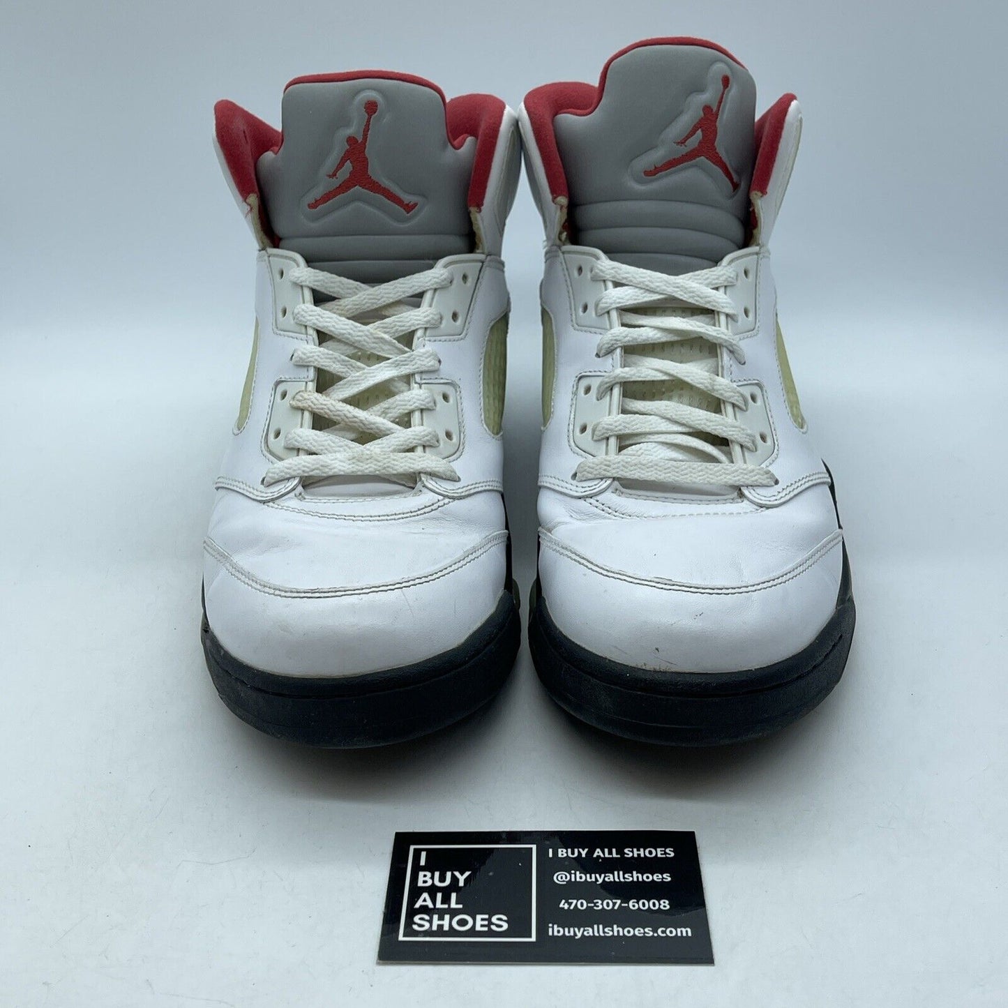 Size 11.5 - Air Jordan 5 Retro 2013 Fire Red White Black Leather (136027-100)