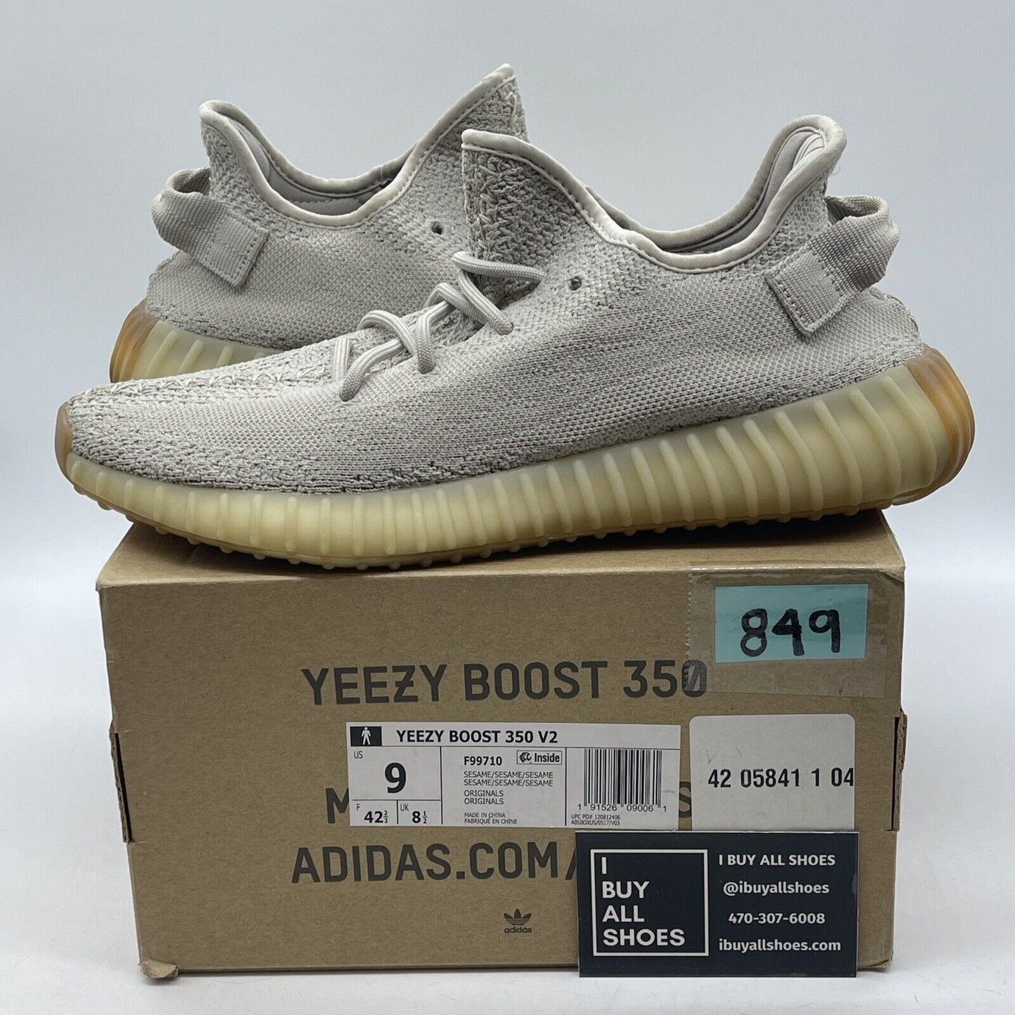 Size 9 - adidas Yeezy Boost 350 V2 Low Sesame Brown Tan Suede (F99710)