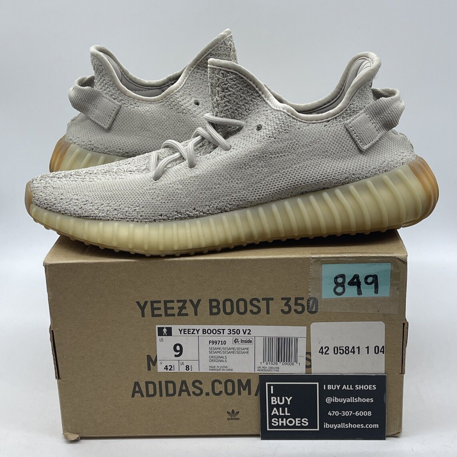 Size 9 - adidas Yeezy Boost 350 V2 Low Sesame Brown Tan Suede (F99710)