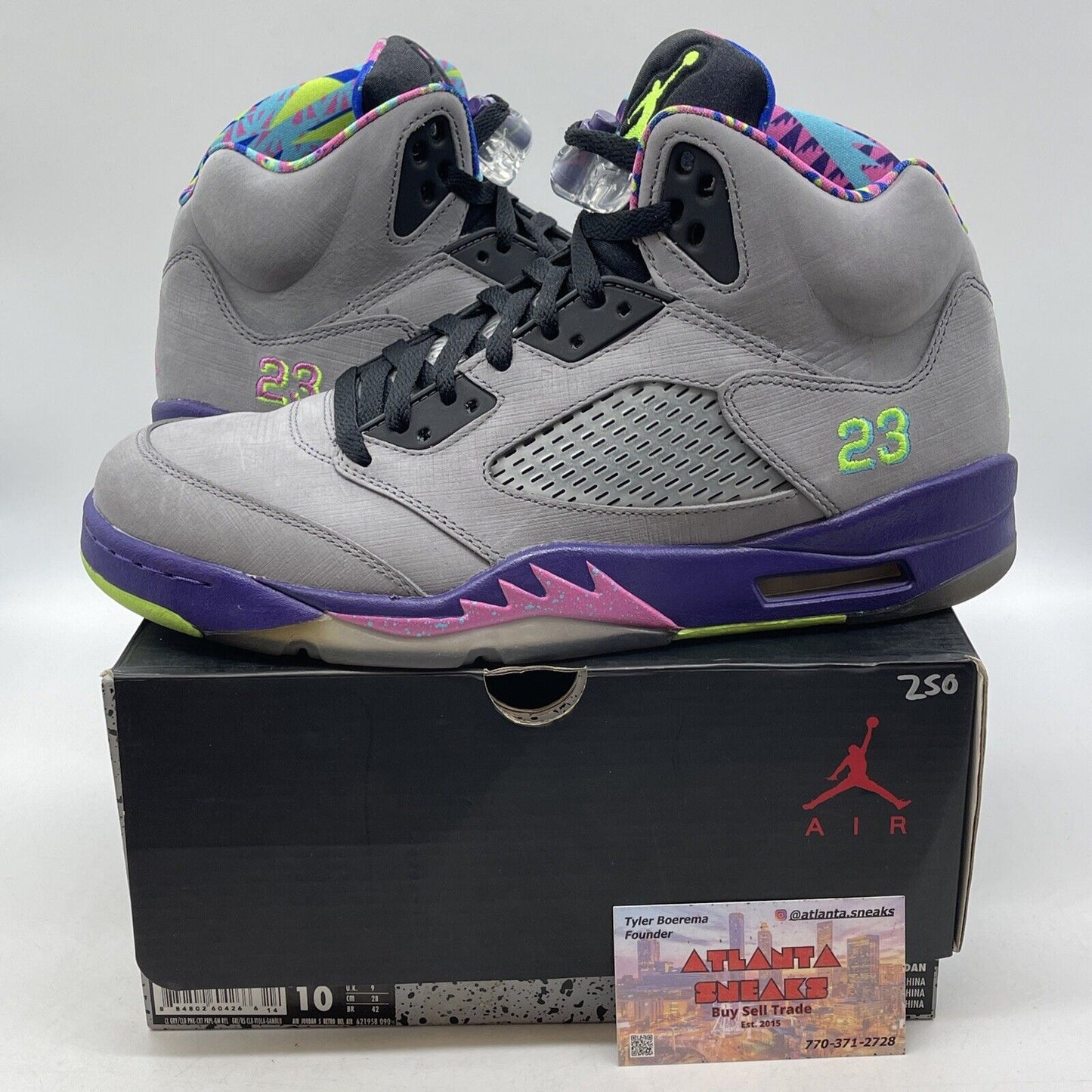 Size 10 - Air Jordan 5 Retro Bel Air Grey Purple Green Black Suede (621958-090)