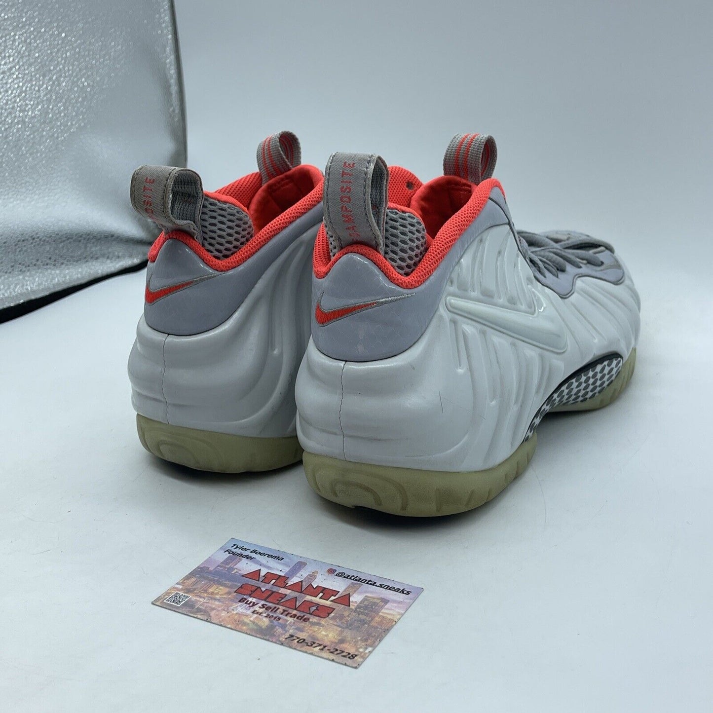 Size 9.5 - Nike Air Foamposite Pro Premium Pure Platinum Orange (616750-003)