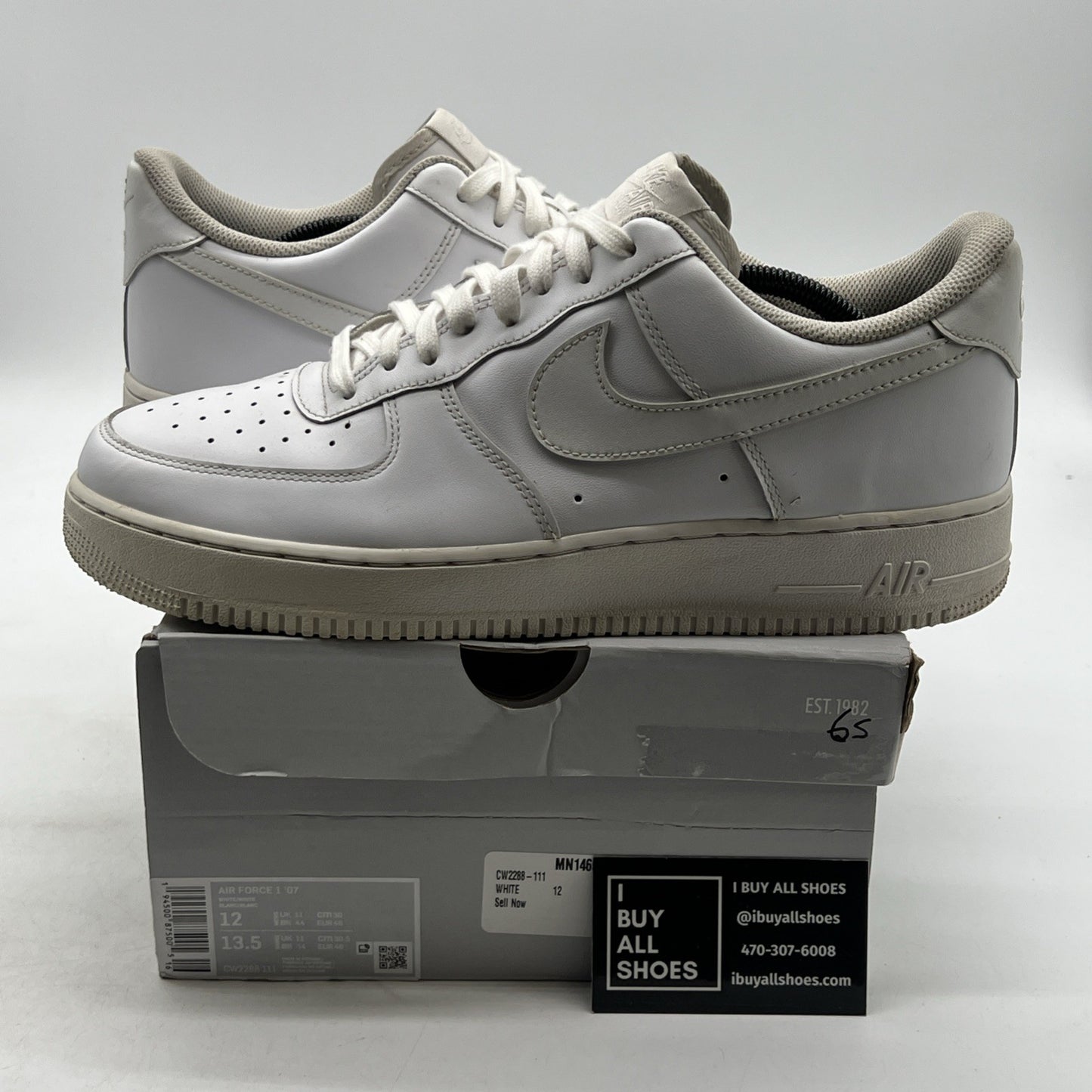 Size 12 - Nike Air Force 1 '07 Low Triple White (CW2288-111)