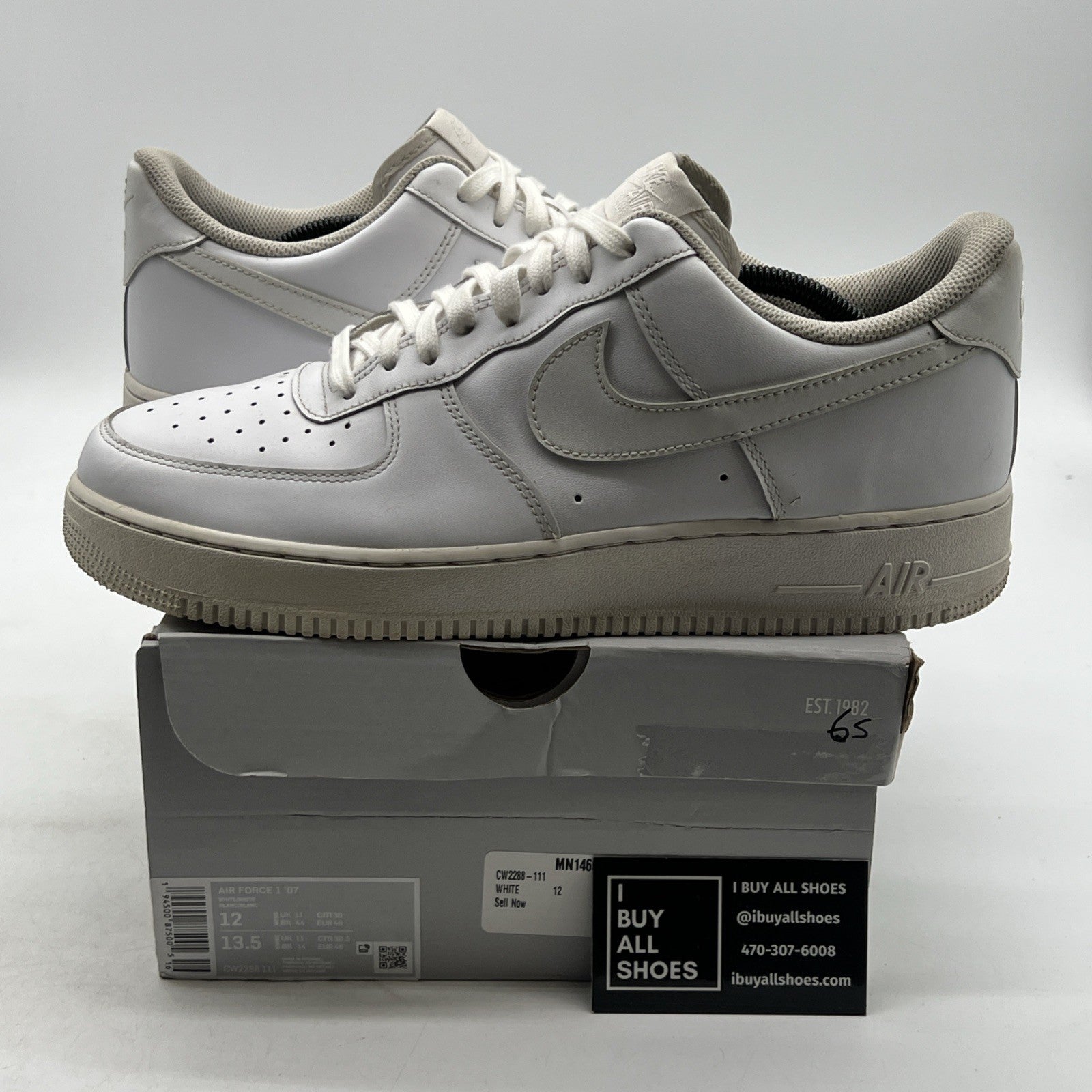 Size 12 - Nike Air Force 1 '07 Low Triple White (CW2288-111)