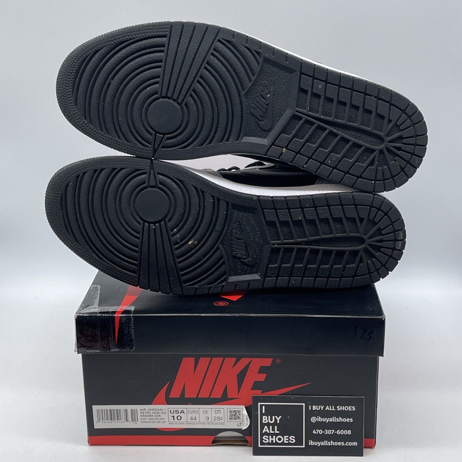 Size 10 - Jordan 1 Retro OG High Shadow 2.0 Grey Black Suede (555088-035)