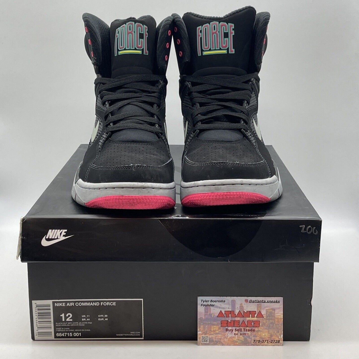 Size 12 - Nike Air Command Force Spurs Black Suede Leather (684715-001)