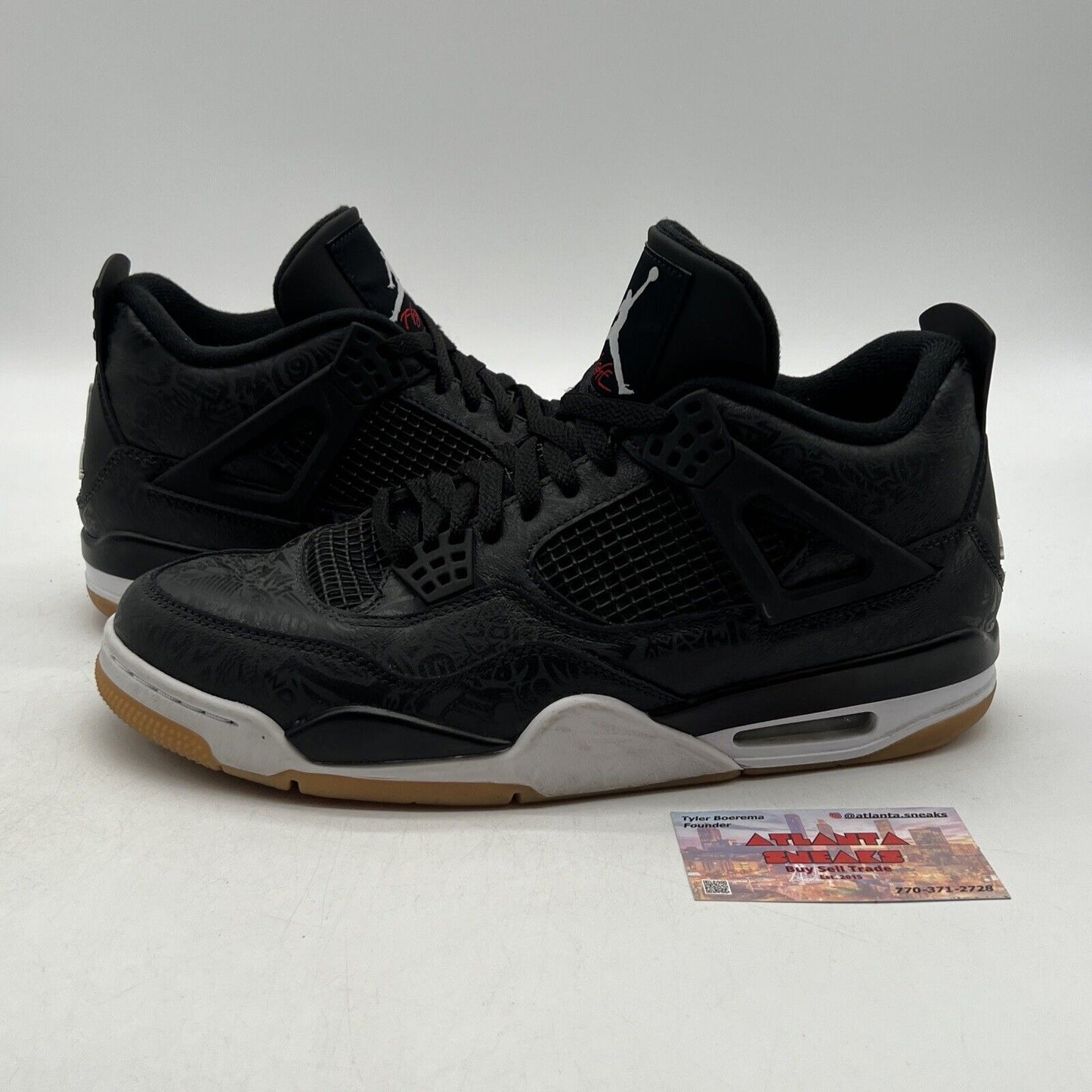 Size 11.5 - Jordan 4 Retro Laser, 30th Anniversary 2019 White Gum (CI1184-001)