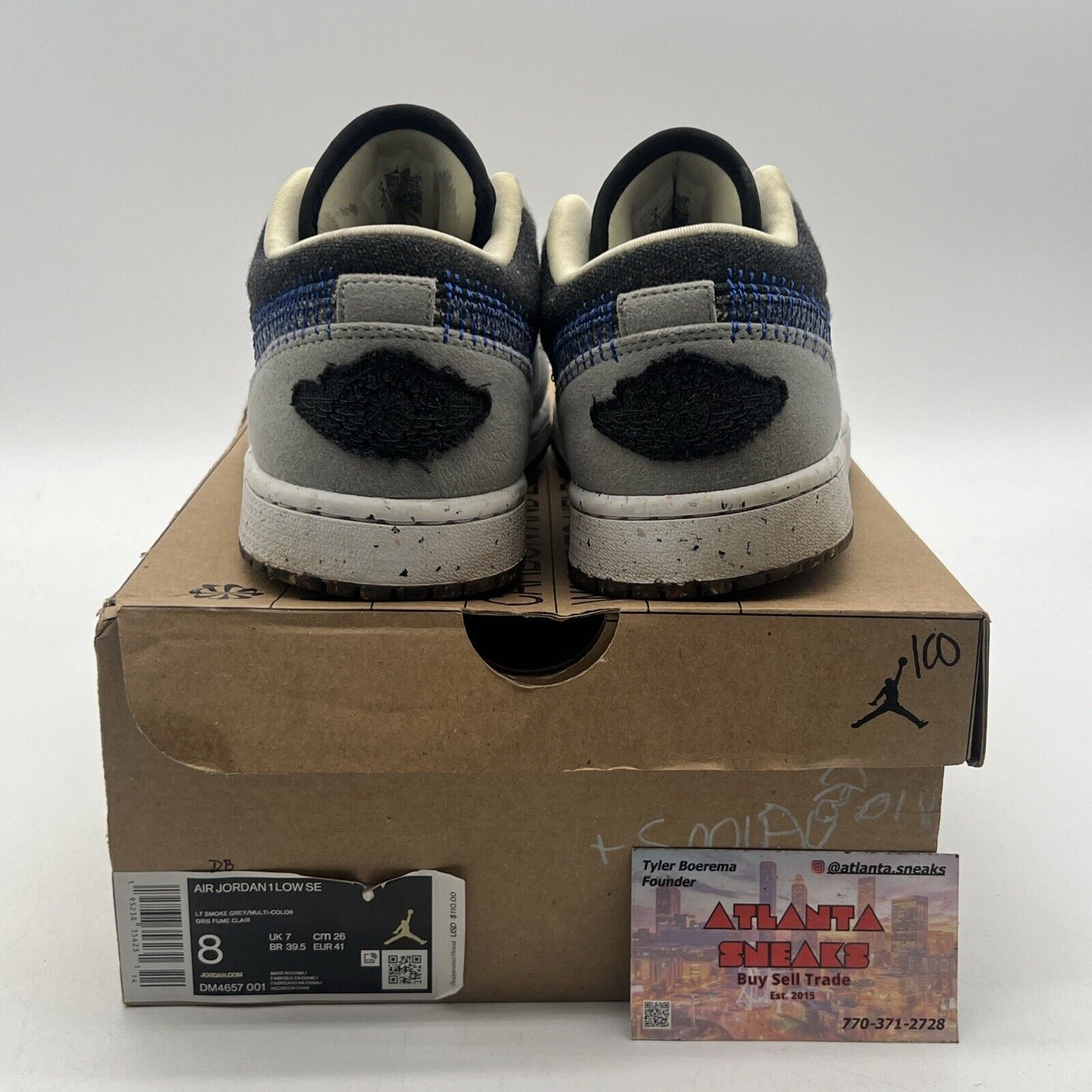 Size 8 - Air Jordan 1 Low Crater Grey Suede Black (DM4657-001)