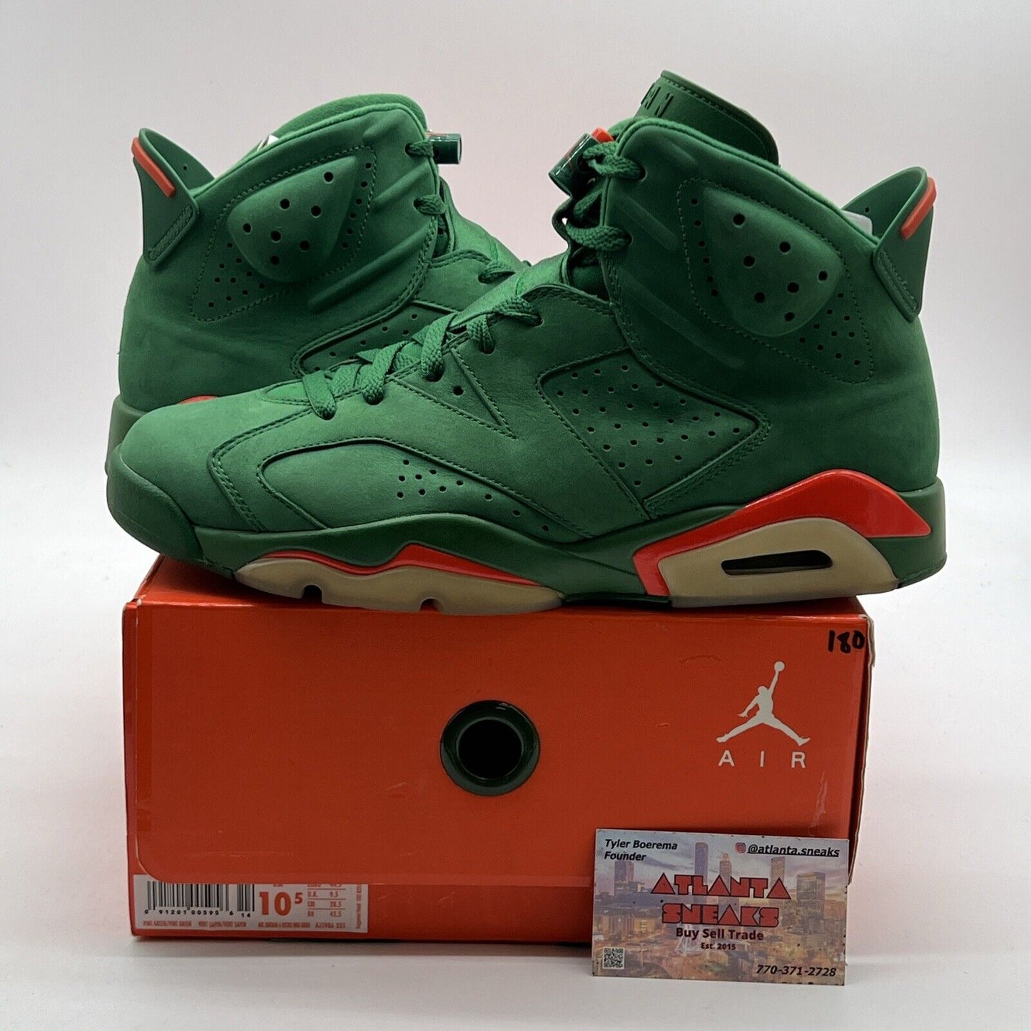 Size 10.5 - Air Jordan 6 Retro NRG Green Suede Gatorade (AJ5986-335)