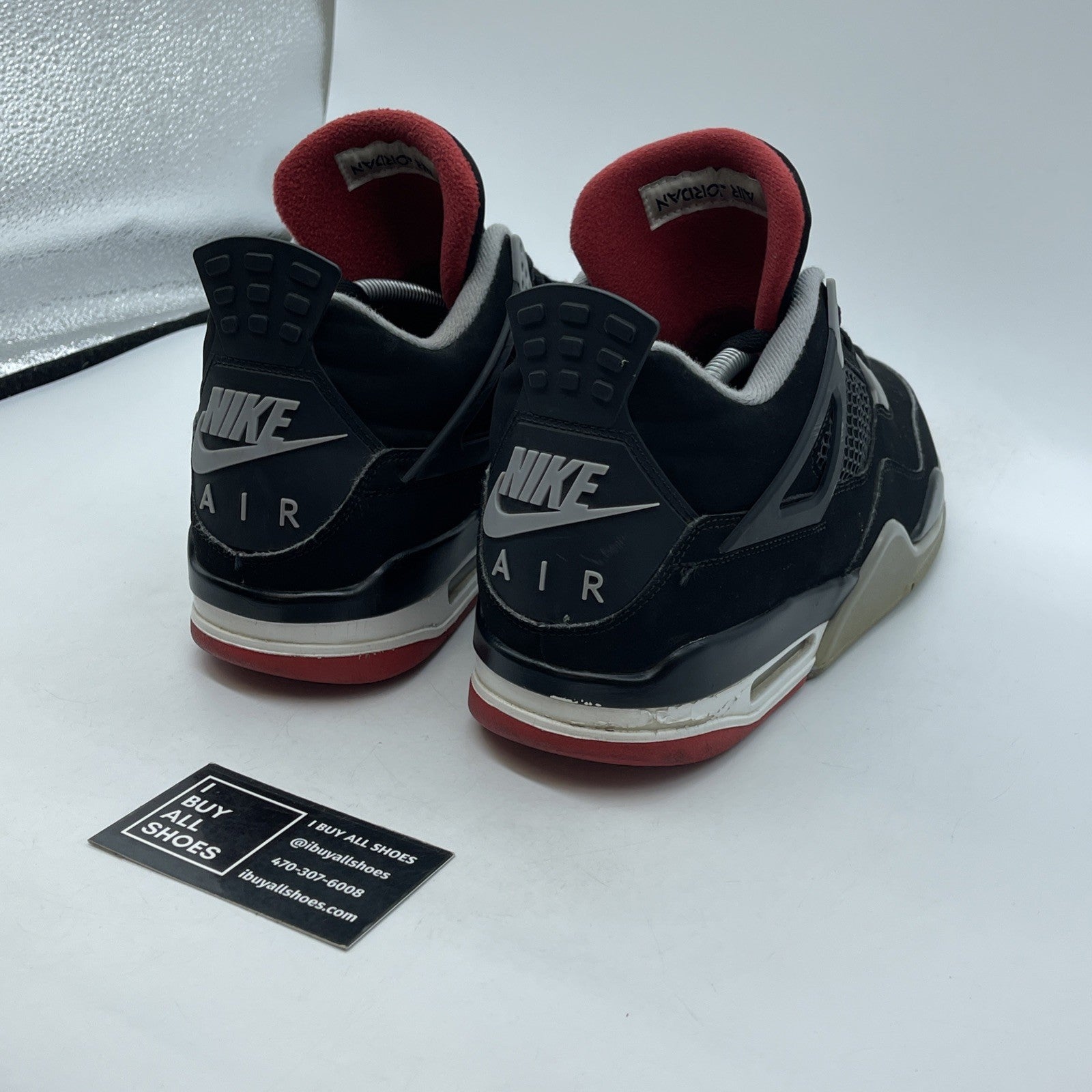 Size 11 - Jordan 4 Retro OG Mid Bred 2019 Black Grey Suede (308497-060)