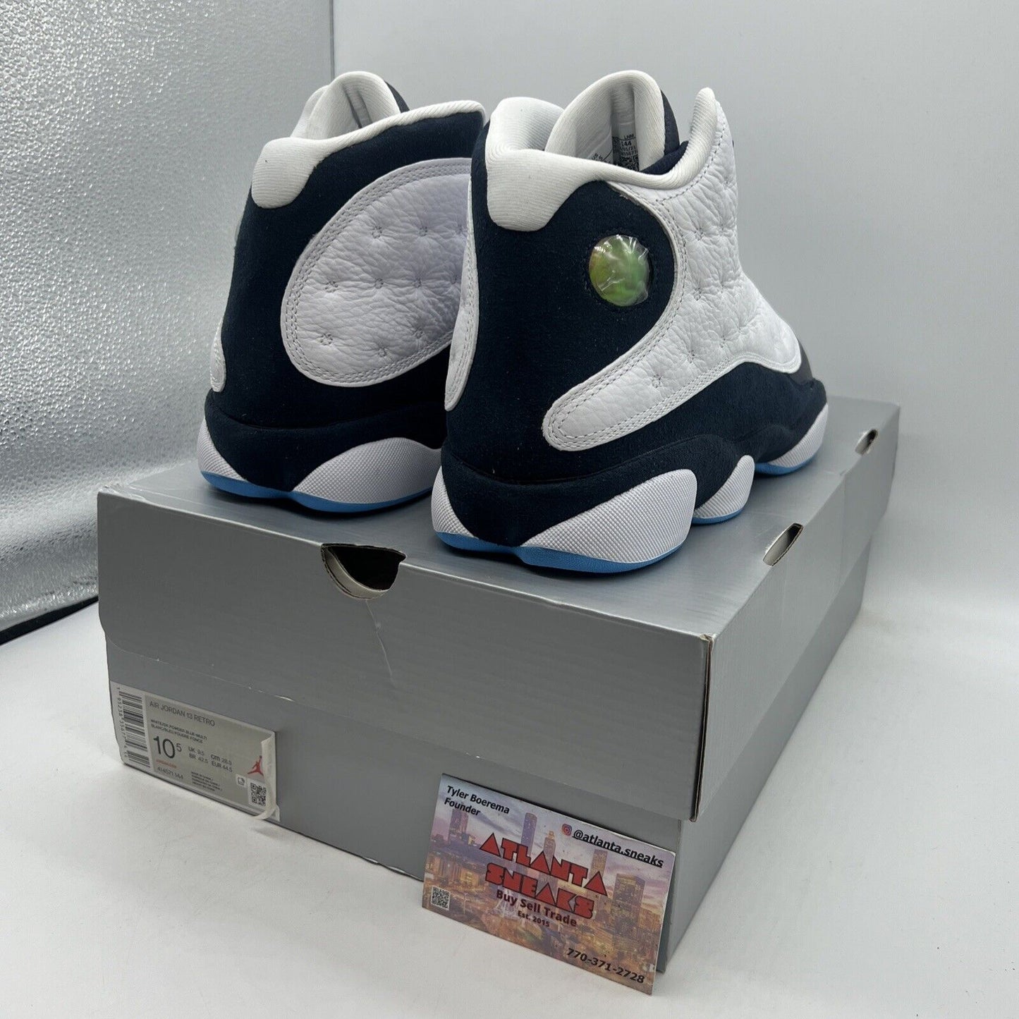 Size 10.5 - Jordan 13 Retro Obsidian Brand New Og All White Light Blue Navy