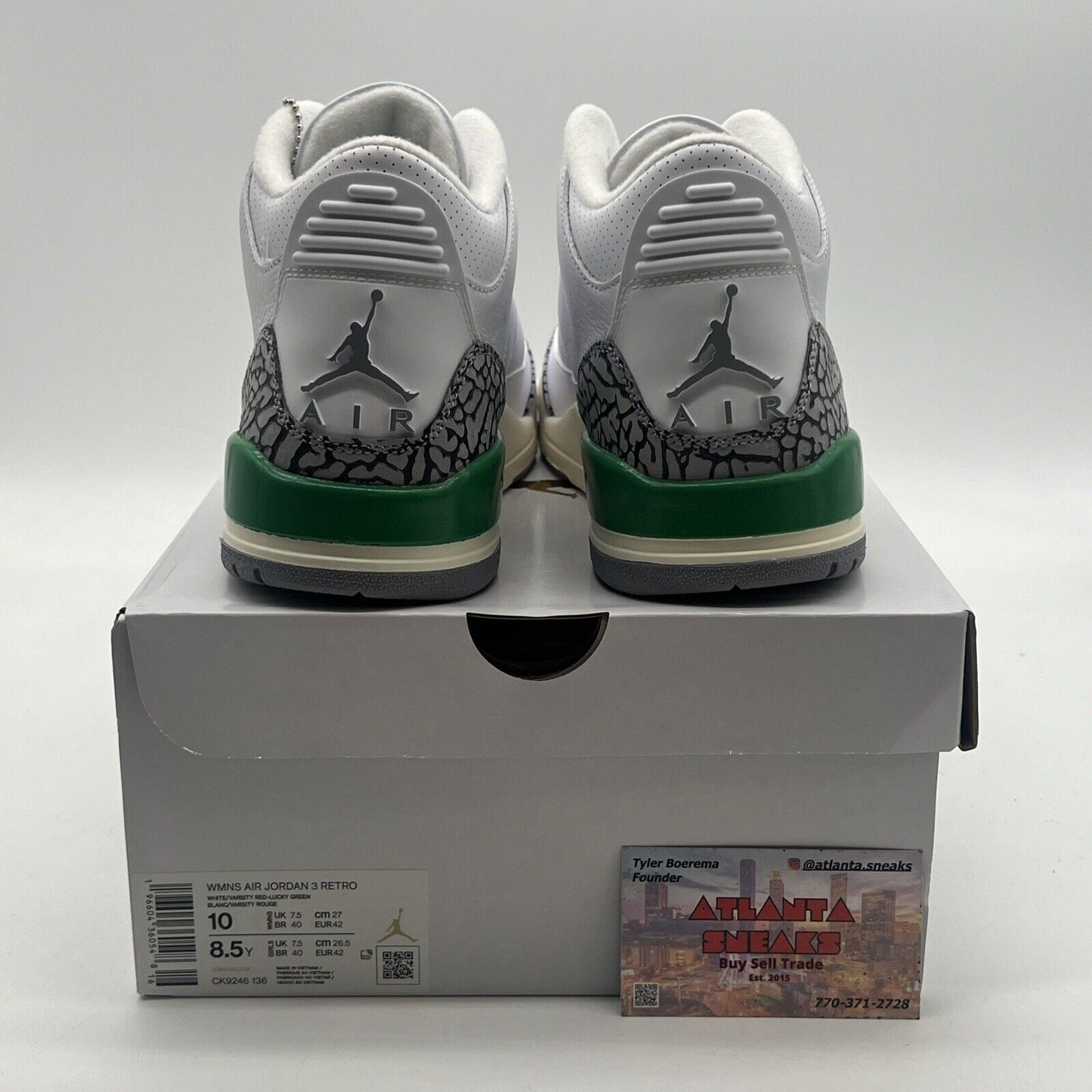 Size 10W - Air Jordan 3 Retro Lucky Green (CK9246-136)