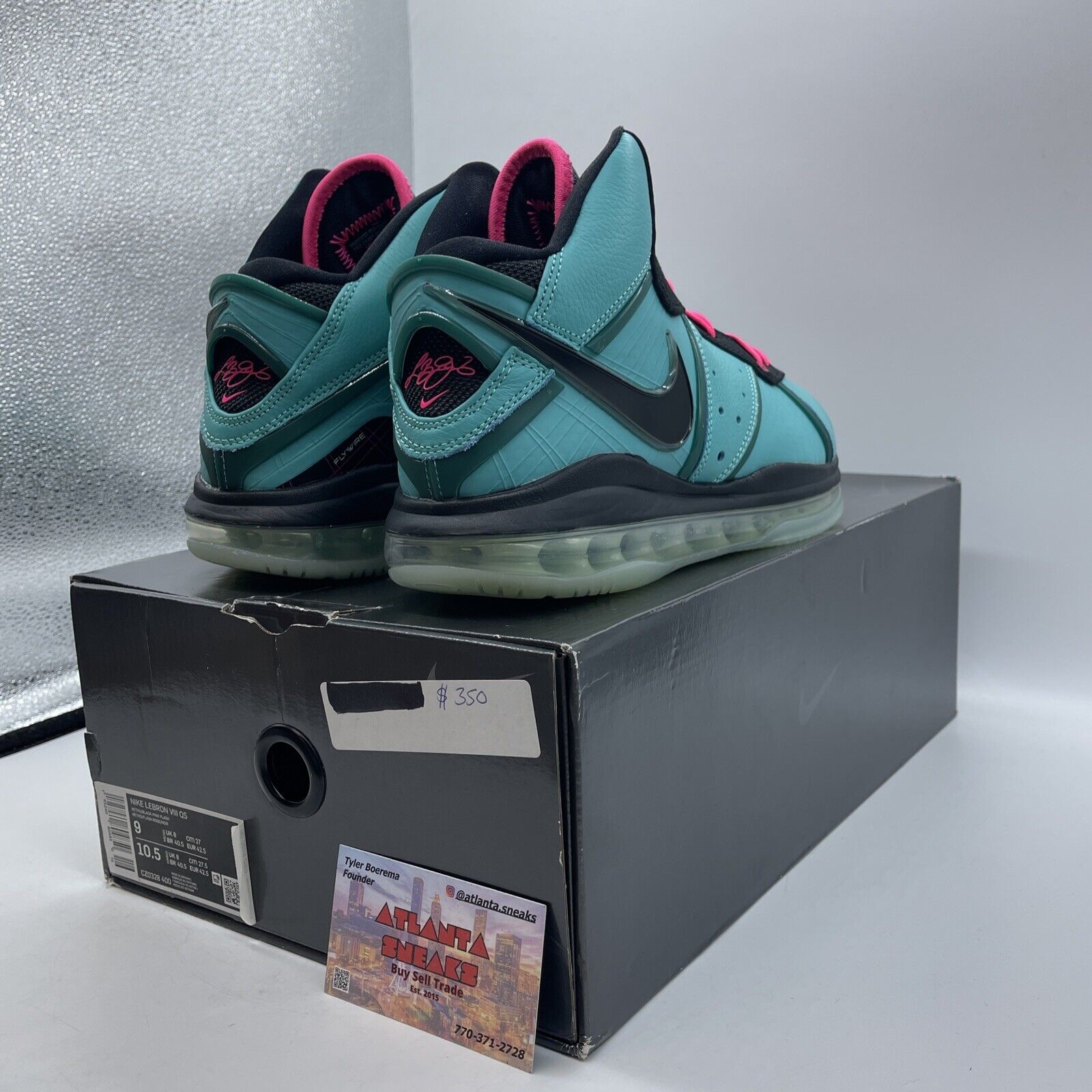 Size 9 - Nike LeBron 8 Retro 2021 Pre-Heat Black Blue Pink Suede (CZ0328-400)