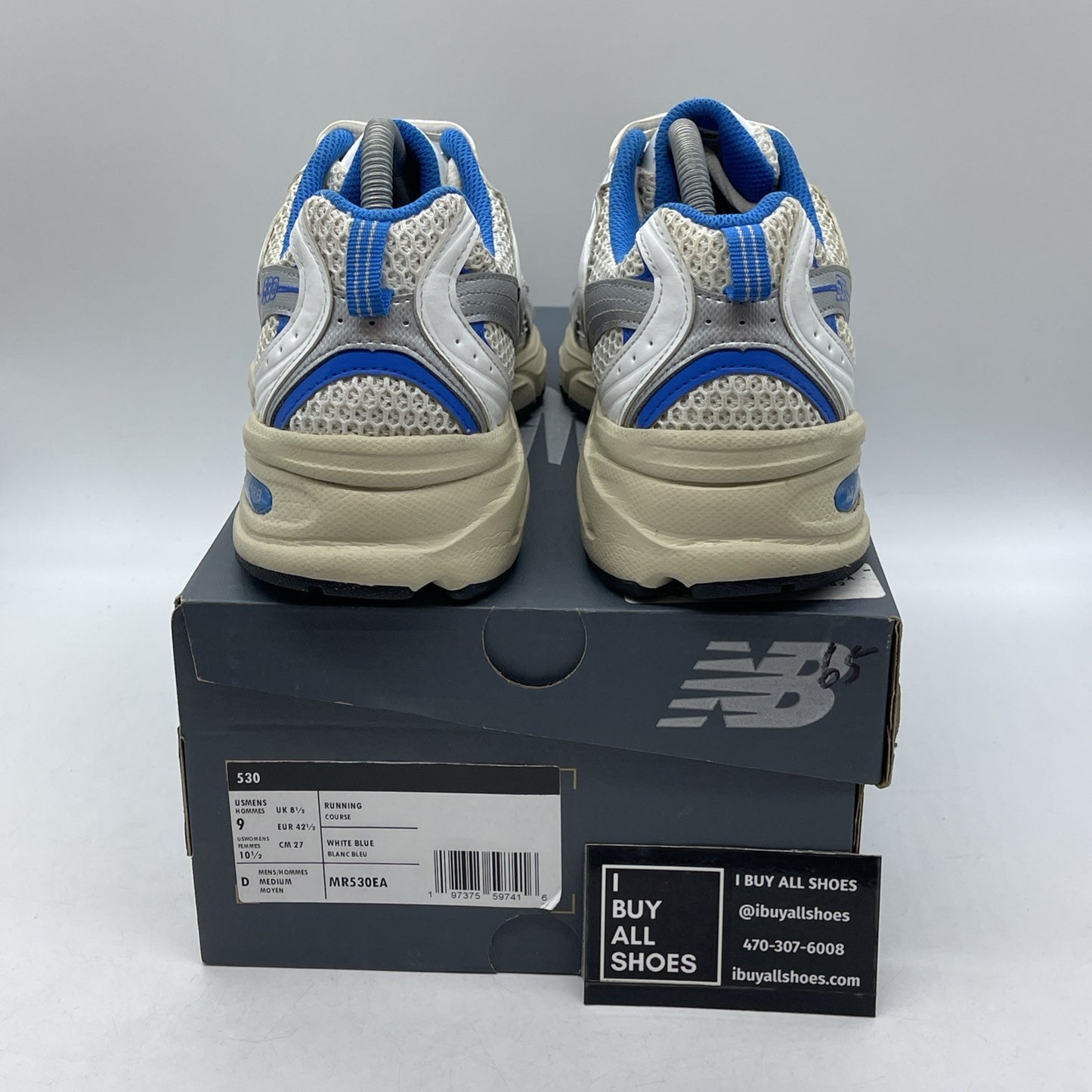 Size 9 - New Balance 530 White Blue Oasis Silver Leather (MR530EA)