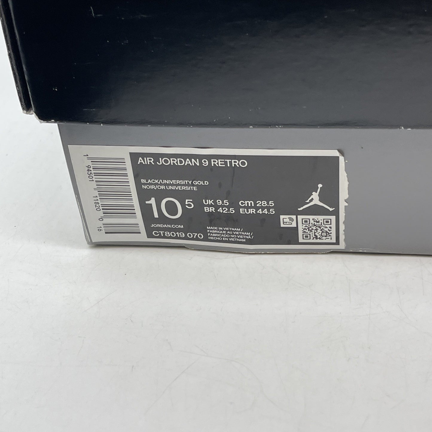 Size 10.5 - Air Jordan 9 Retro Black (CT8019-070)