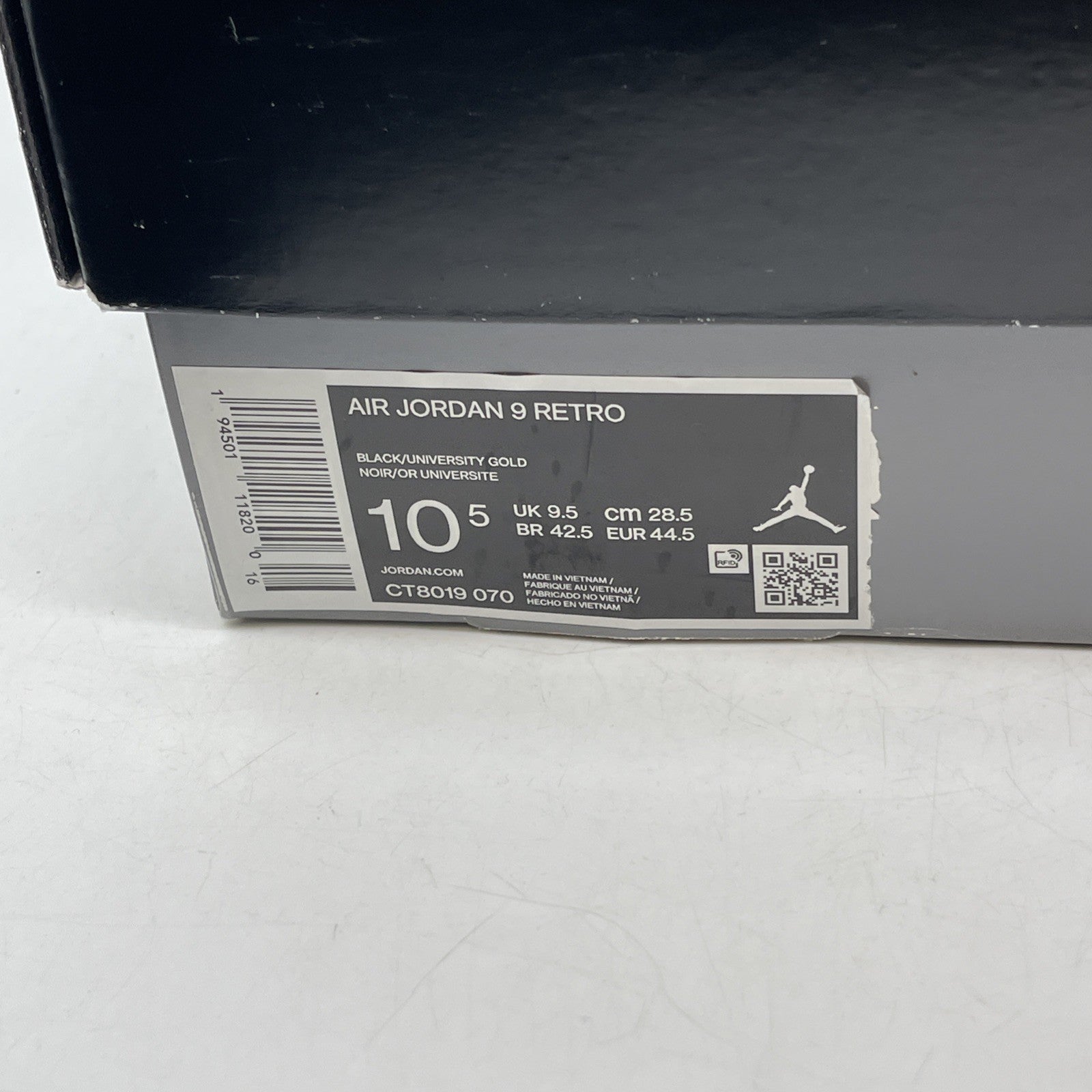 Size 10.5 - Air Jordan 9 Retro Black (CT8019-070)