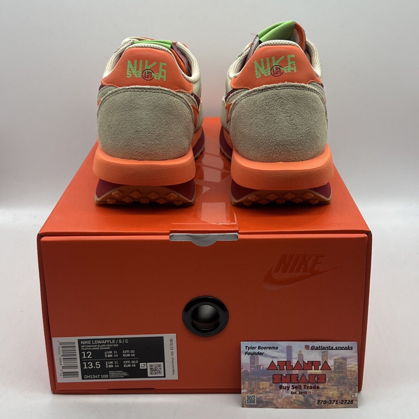 Size 12 - Nike LDWaffle Deep Red/Green Bean/Orange Blaze Brand New Og All