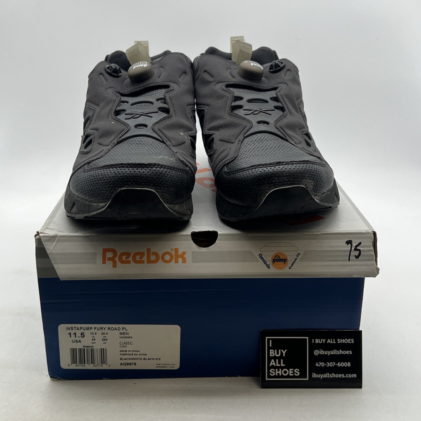 Size 11.5 - Reebok Instapump Fury Road PL Black Ice (AQ9978)