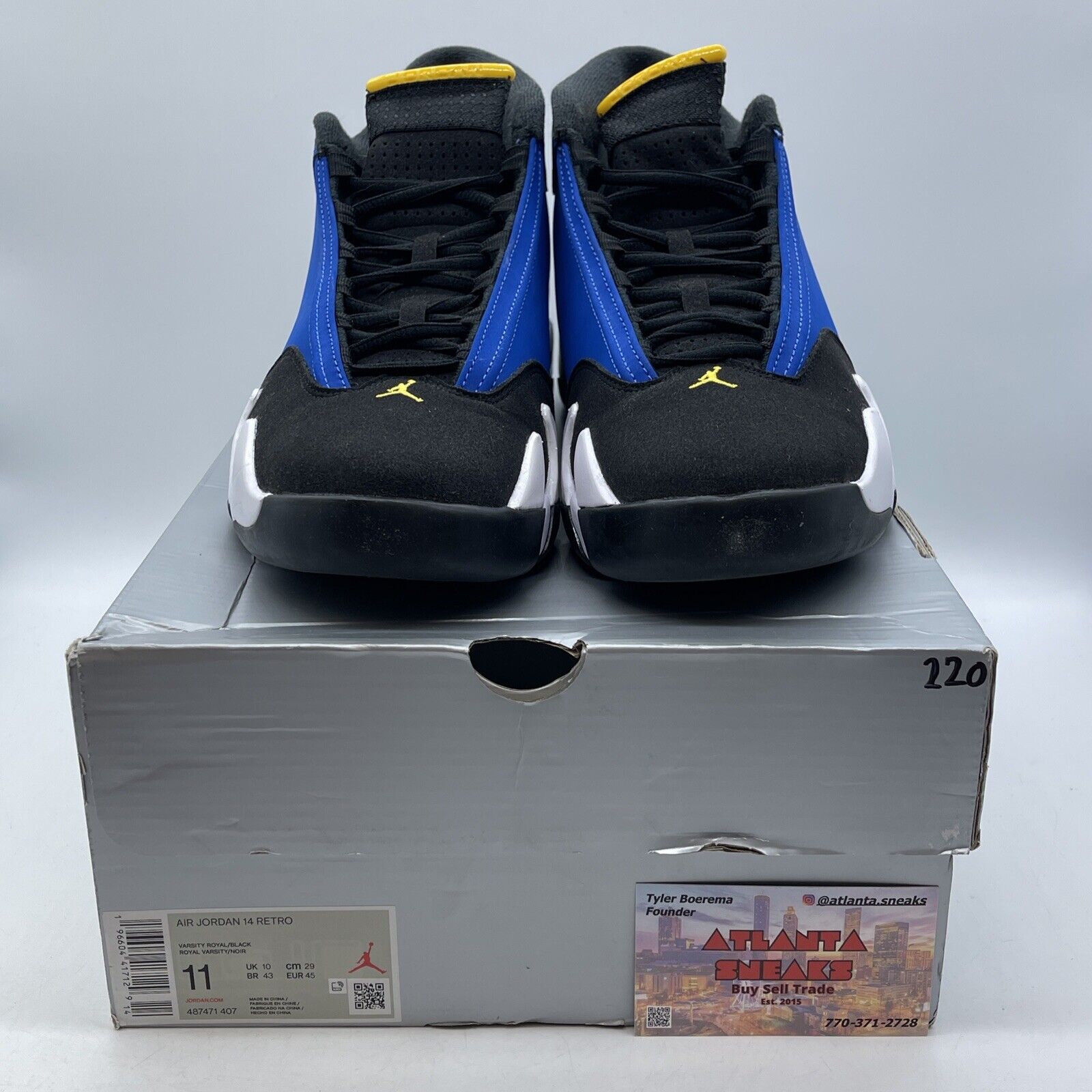 Size 11 - Air Jordan 14 Retro Laney Blue White Black Suede Leather (487471-407)