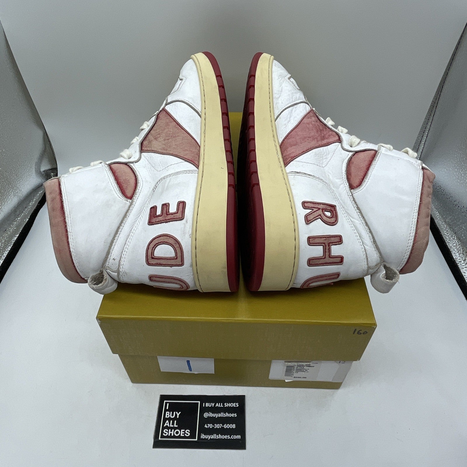 Size 12 - Rhude Rhecess Hi White Red (05AFO14501)