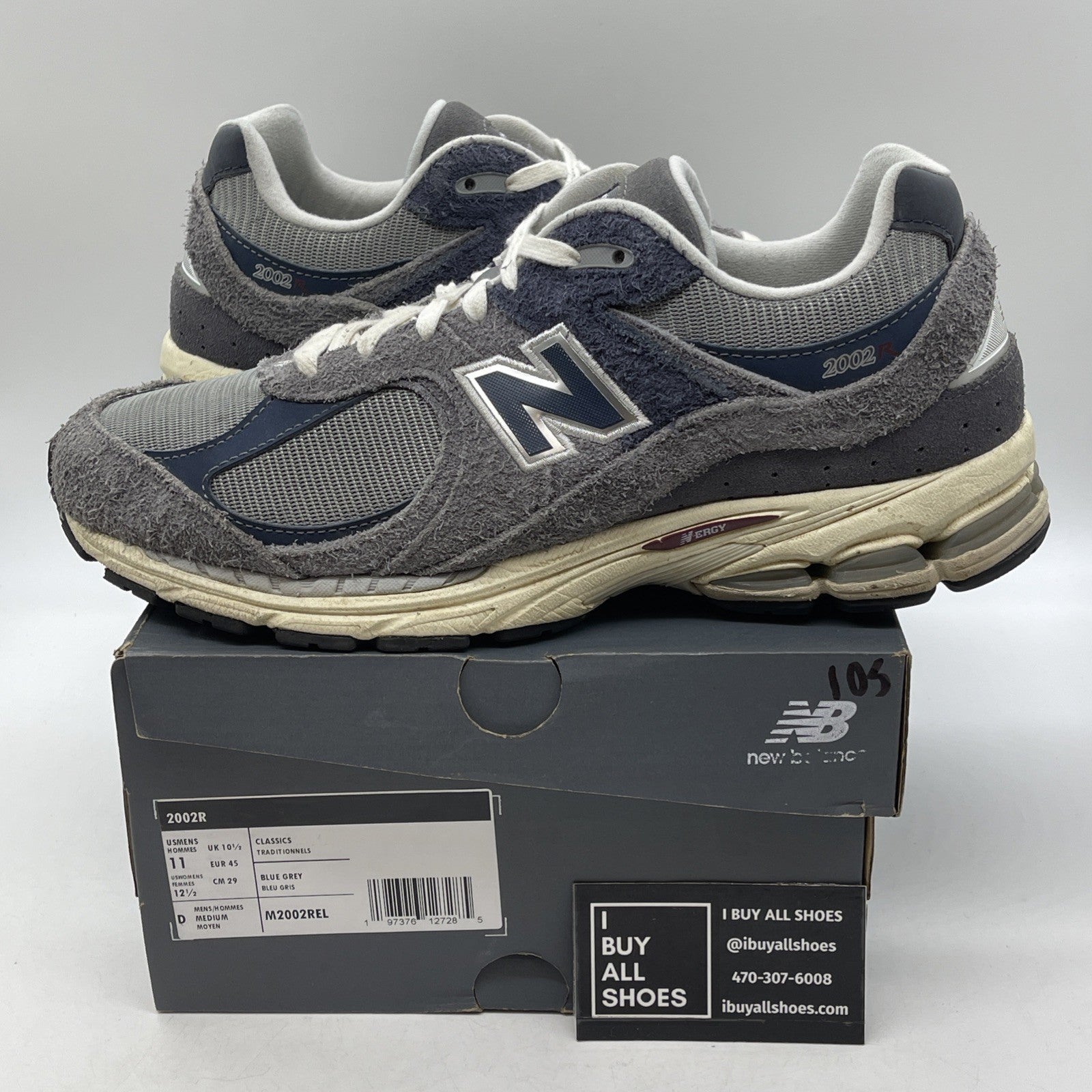 Size 11 - New Balance 2002R Castlerock Navy Grey Suede Leather (M2002REL)