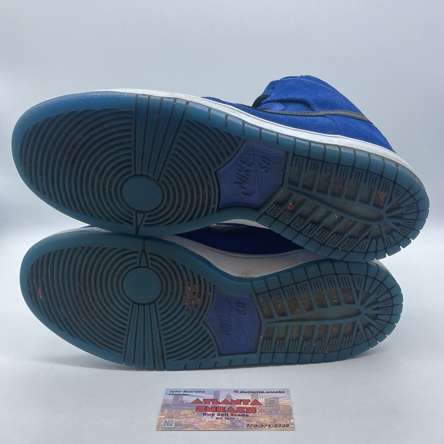 Size 9.5 - Nike SB Dunk Pro High Game Royal Blue Black Suede (305050-404)